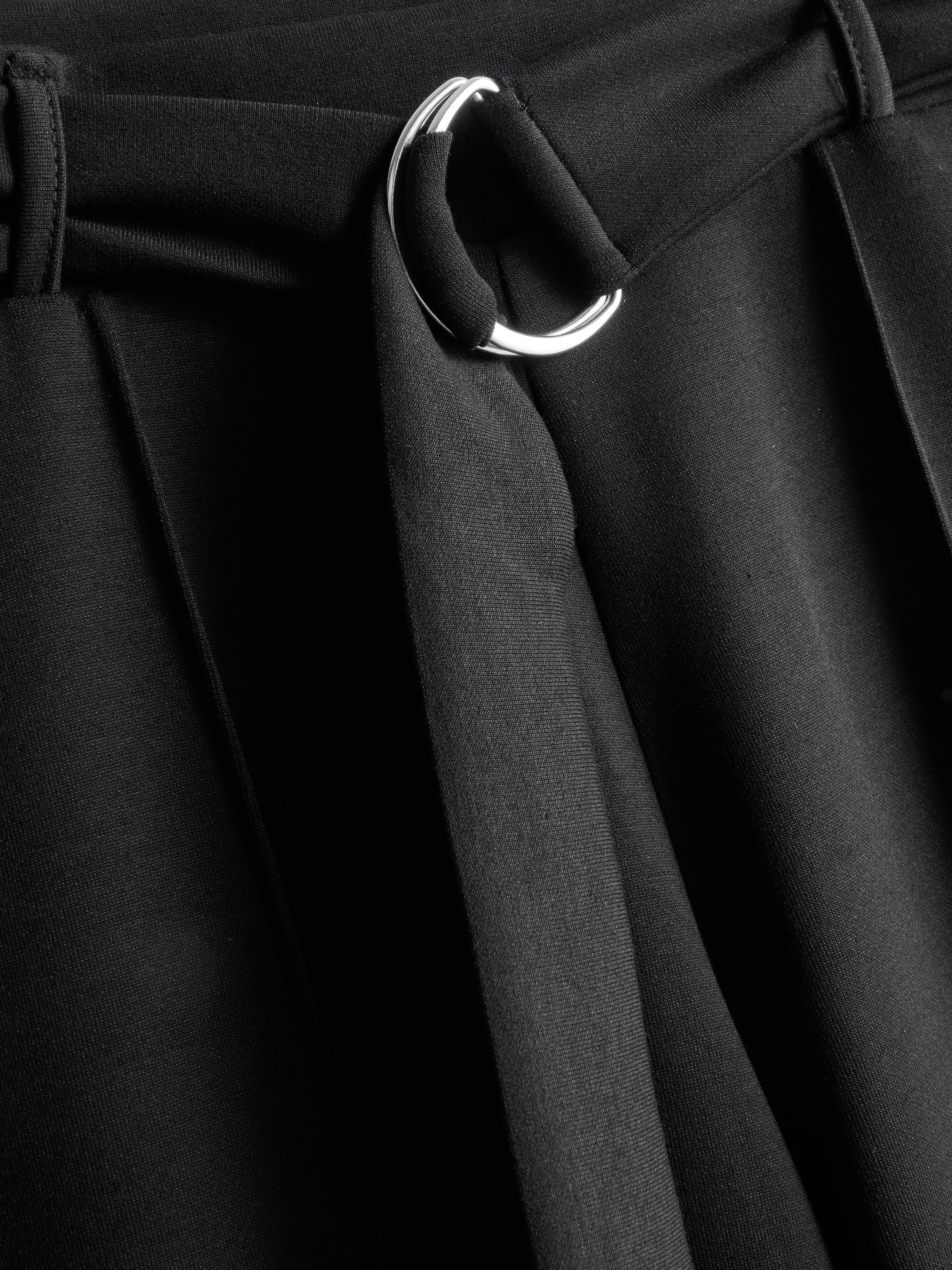 Women's Black Belted Straight Leg Pants