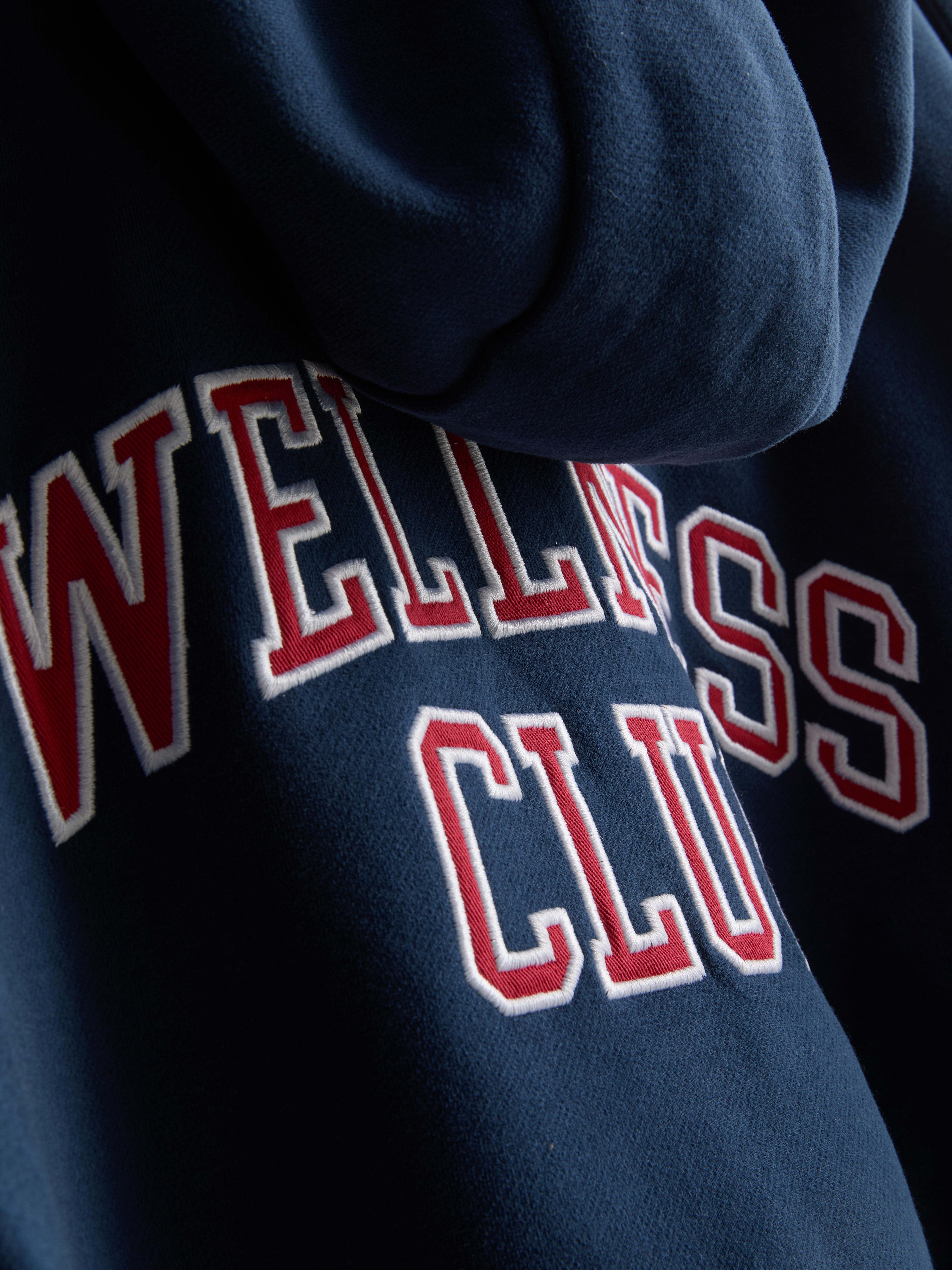 Sweat à capuche zippé en coton majoritaire à motif