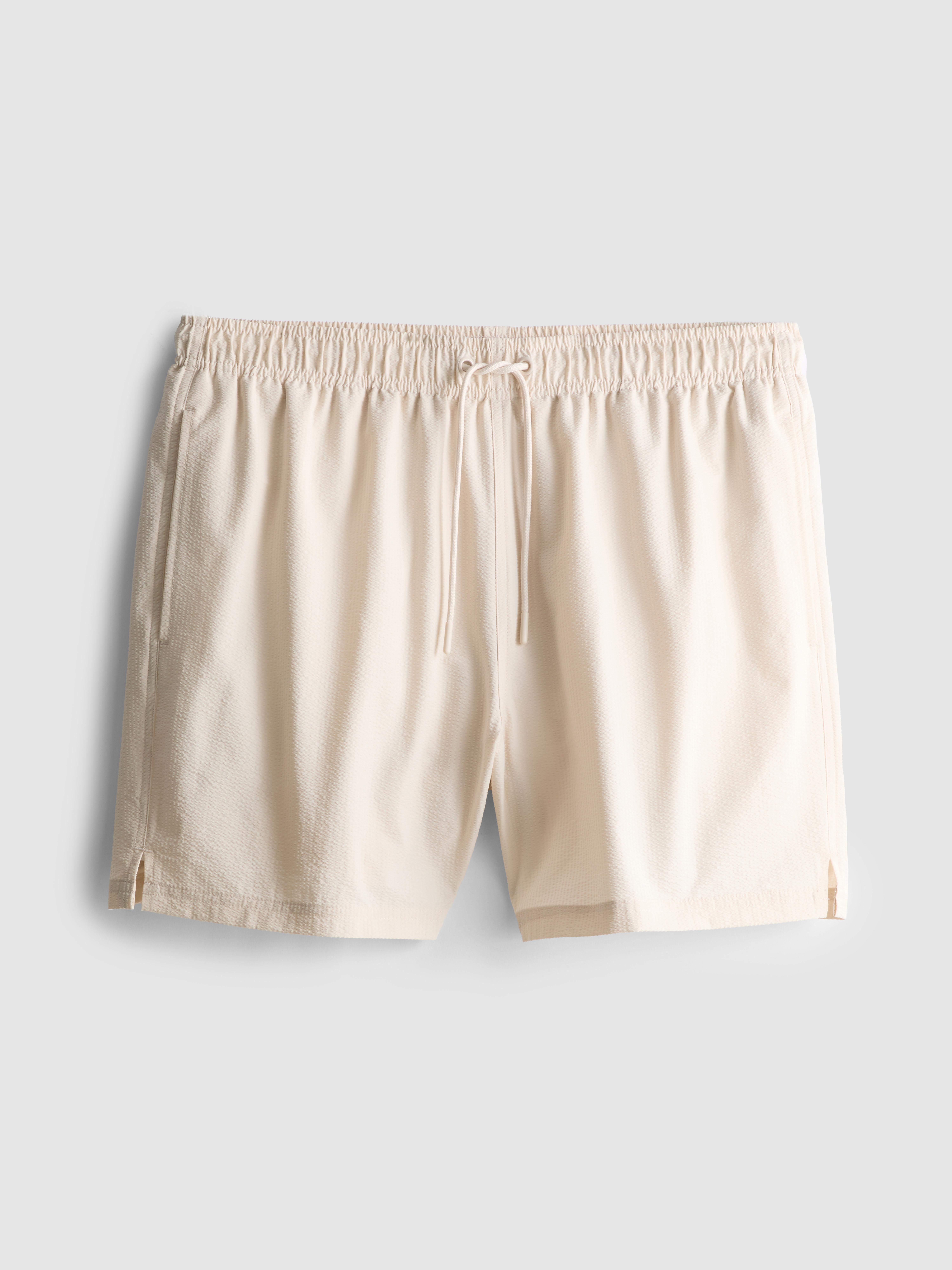 Men's Ivory Textured Swimming Shorts