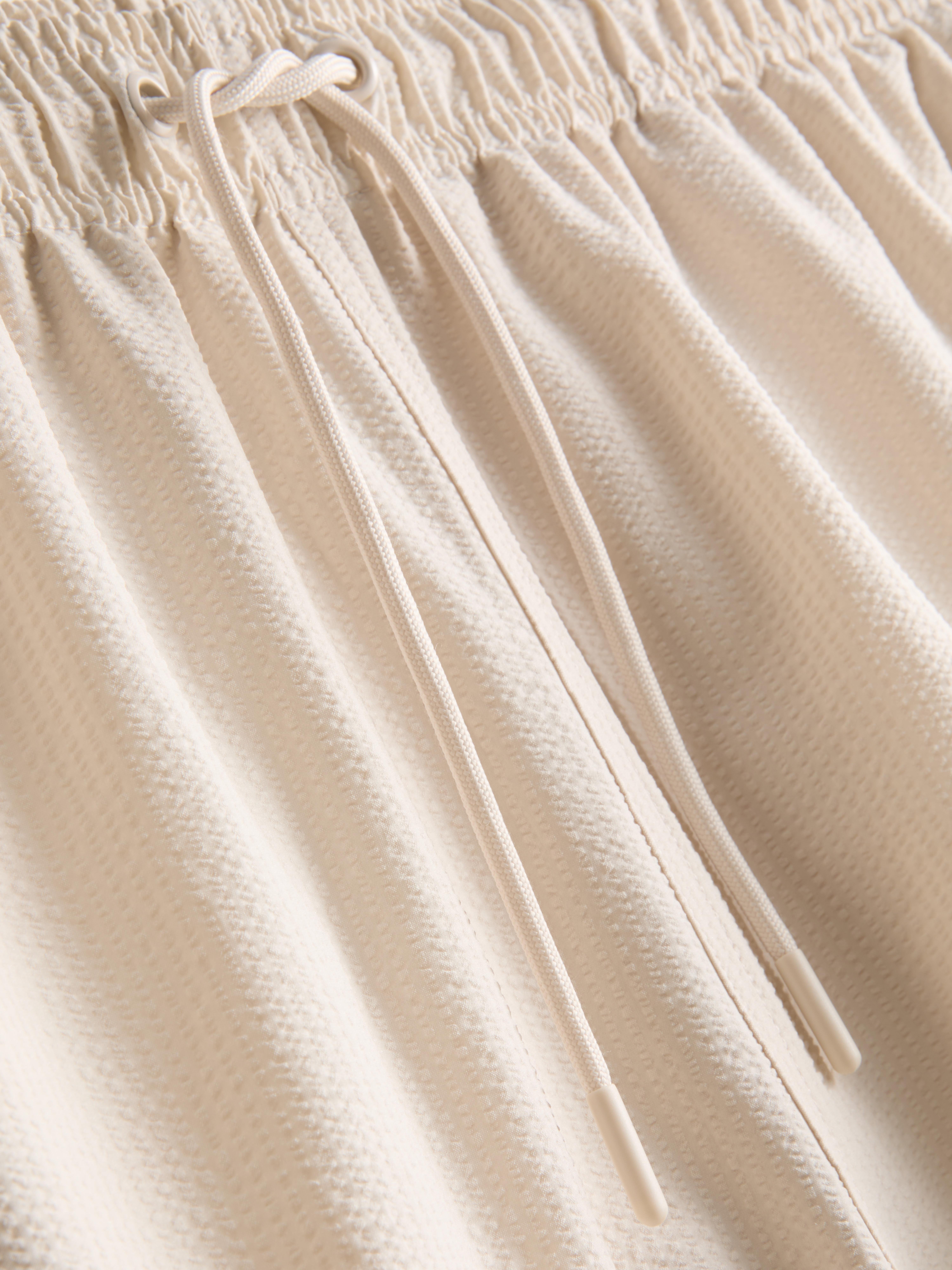 Men's Ivory Textured Swimming Shorts