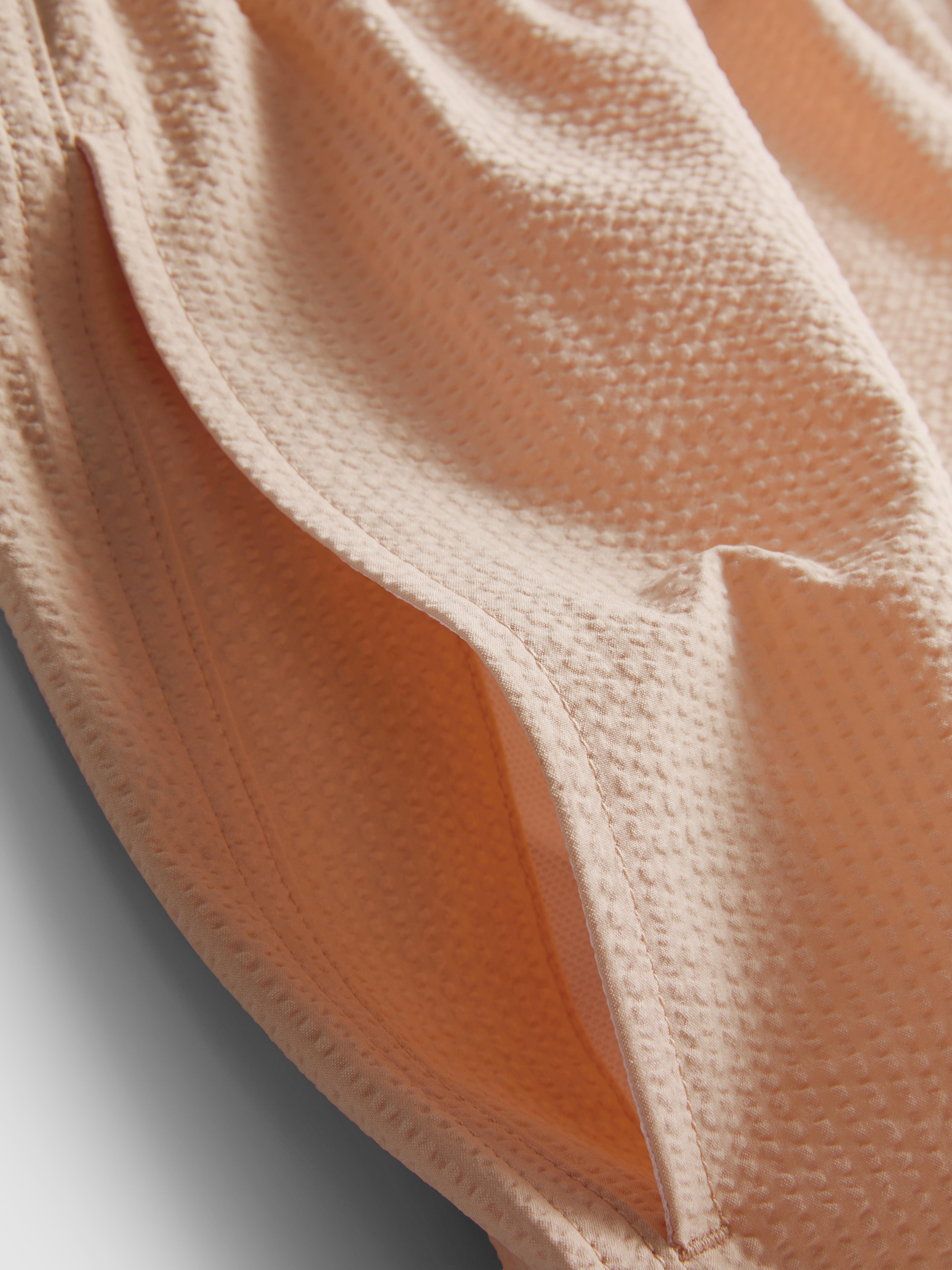 Men's Orange Textured Swimming Shorts