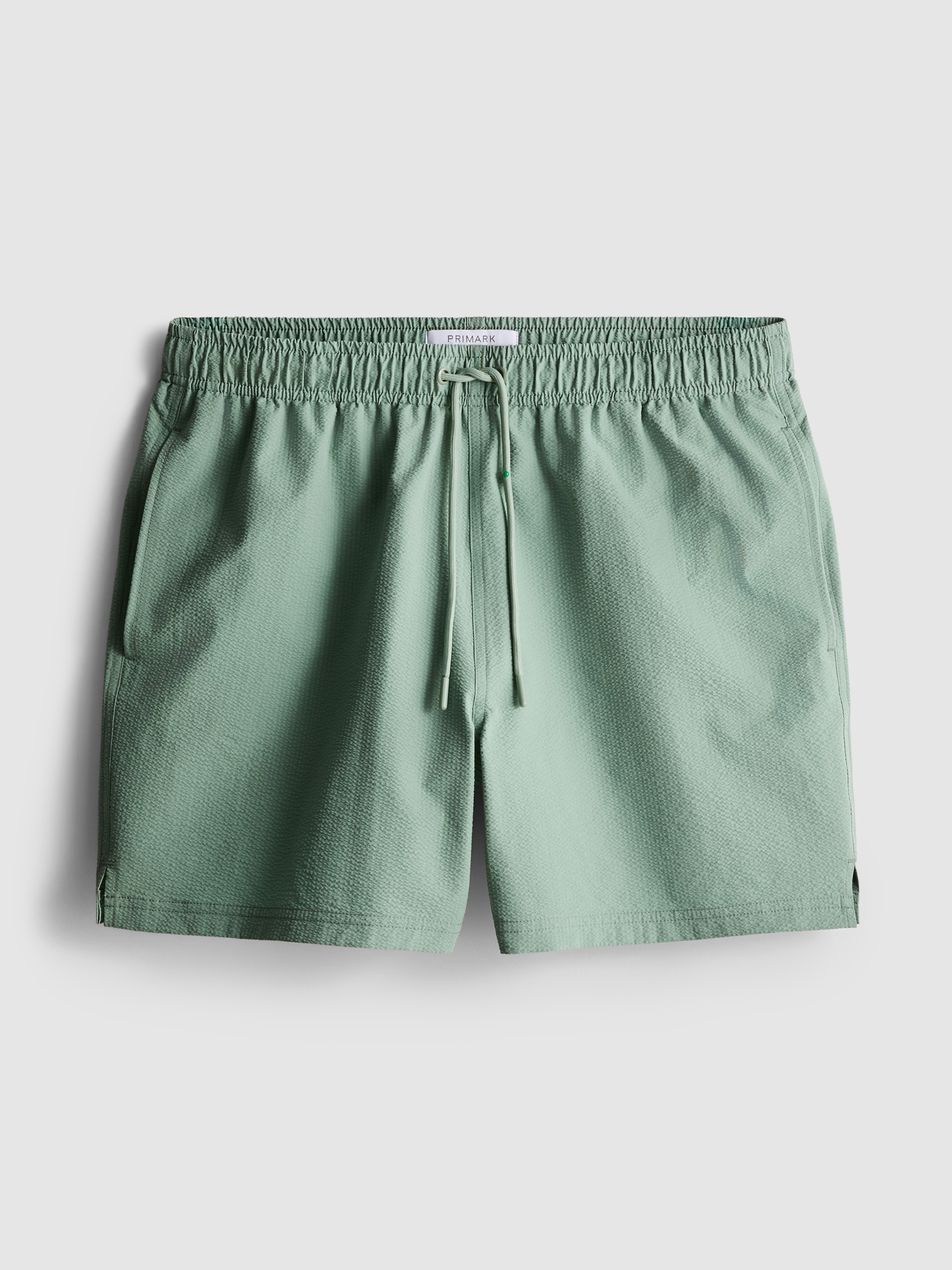 Men's Green Textured Swimming Shorts