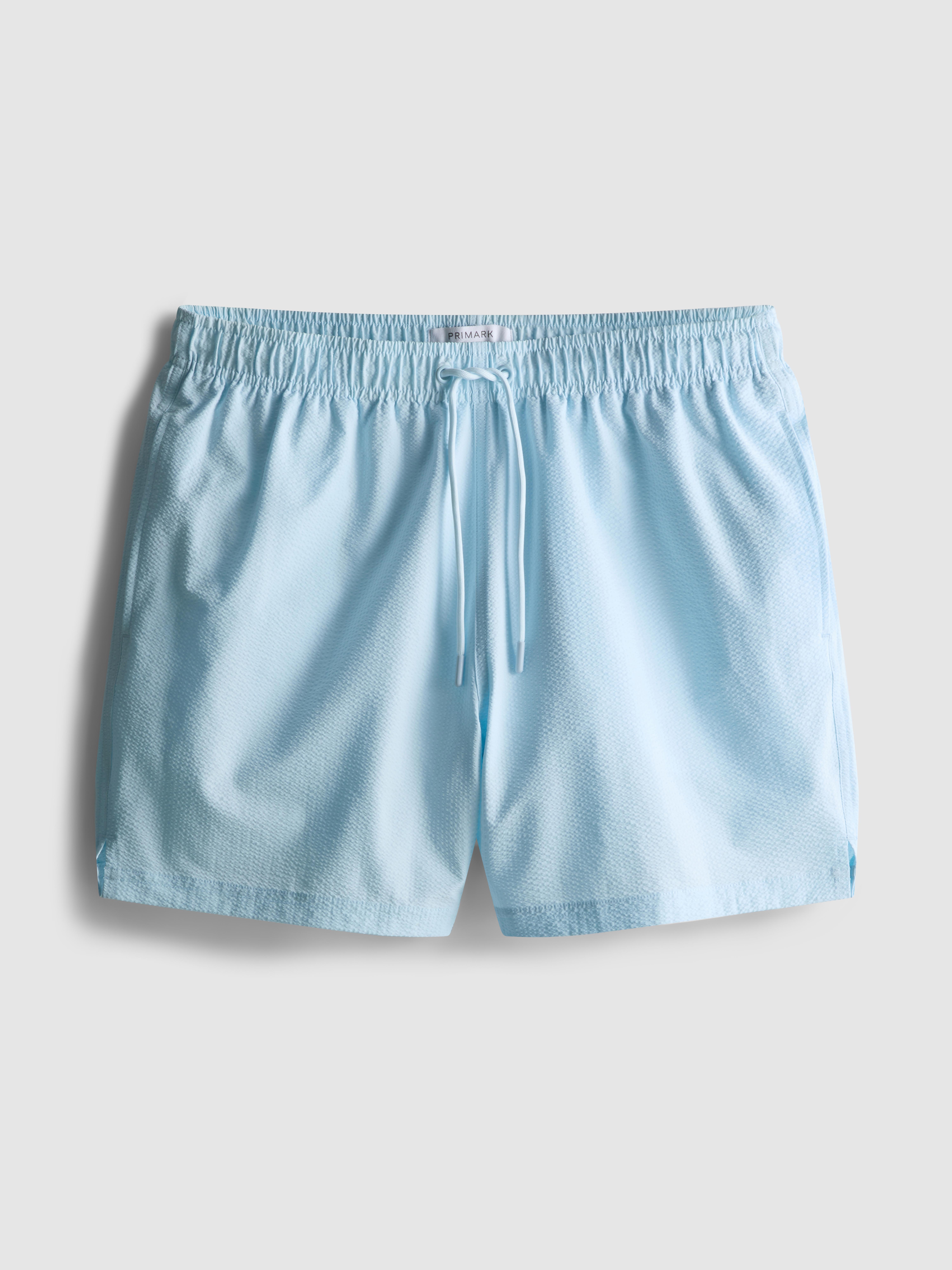 Men's Light Blue Textured Swimming Shorts