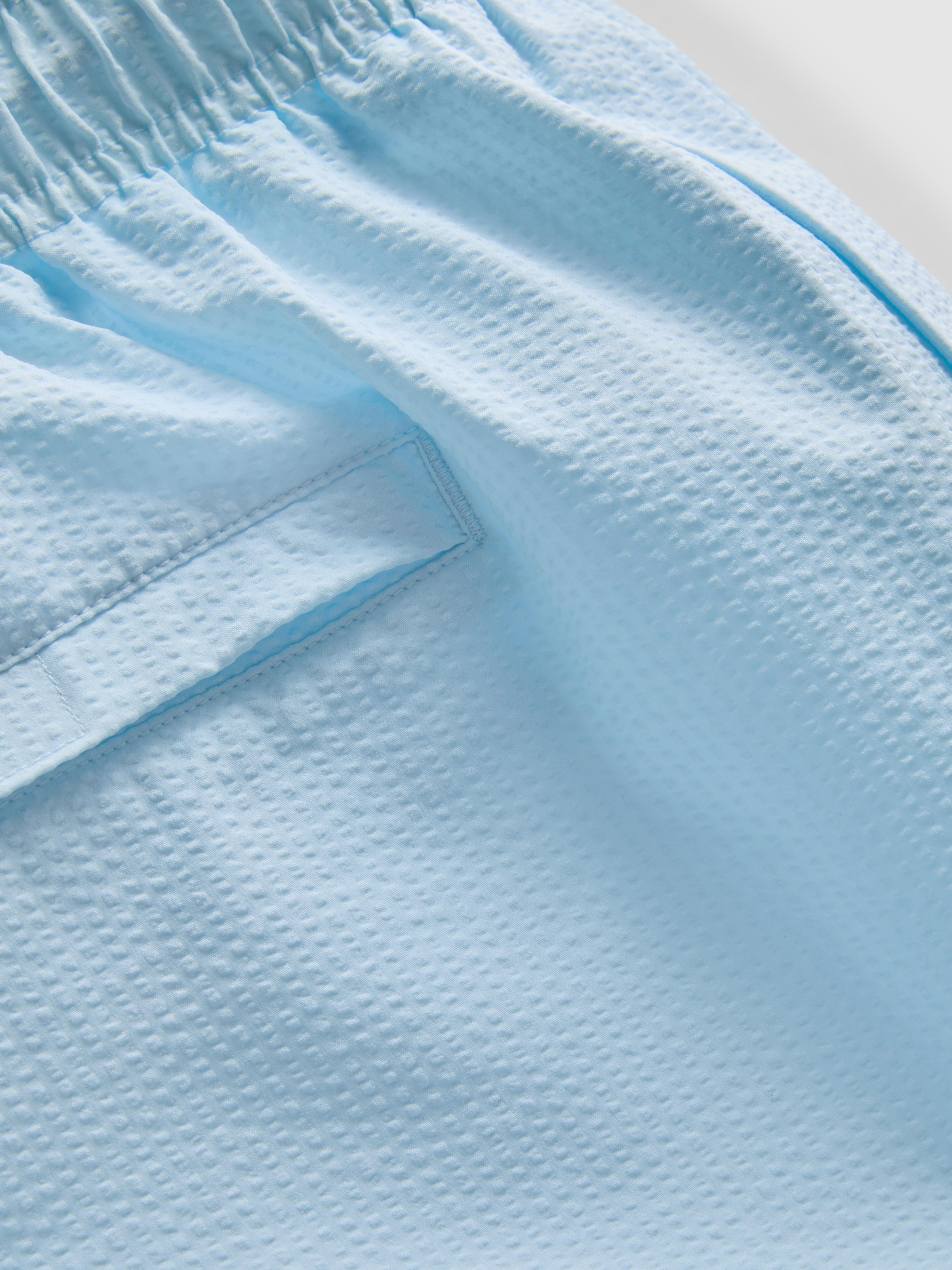 Men's Light Blue Textured Swimming Shorts