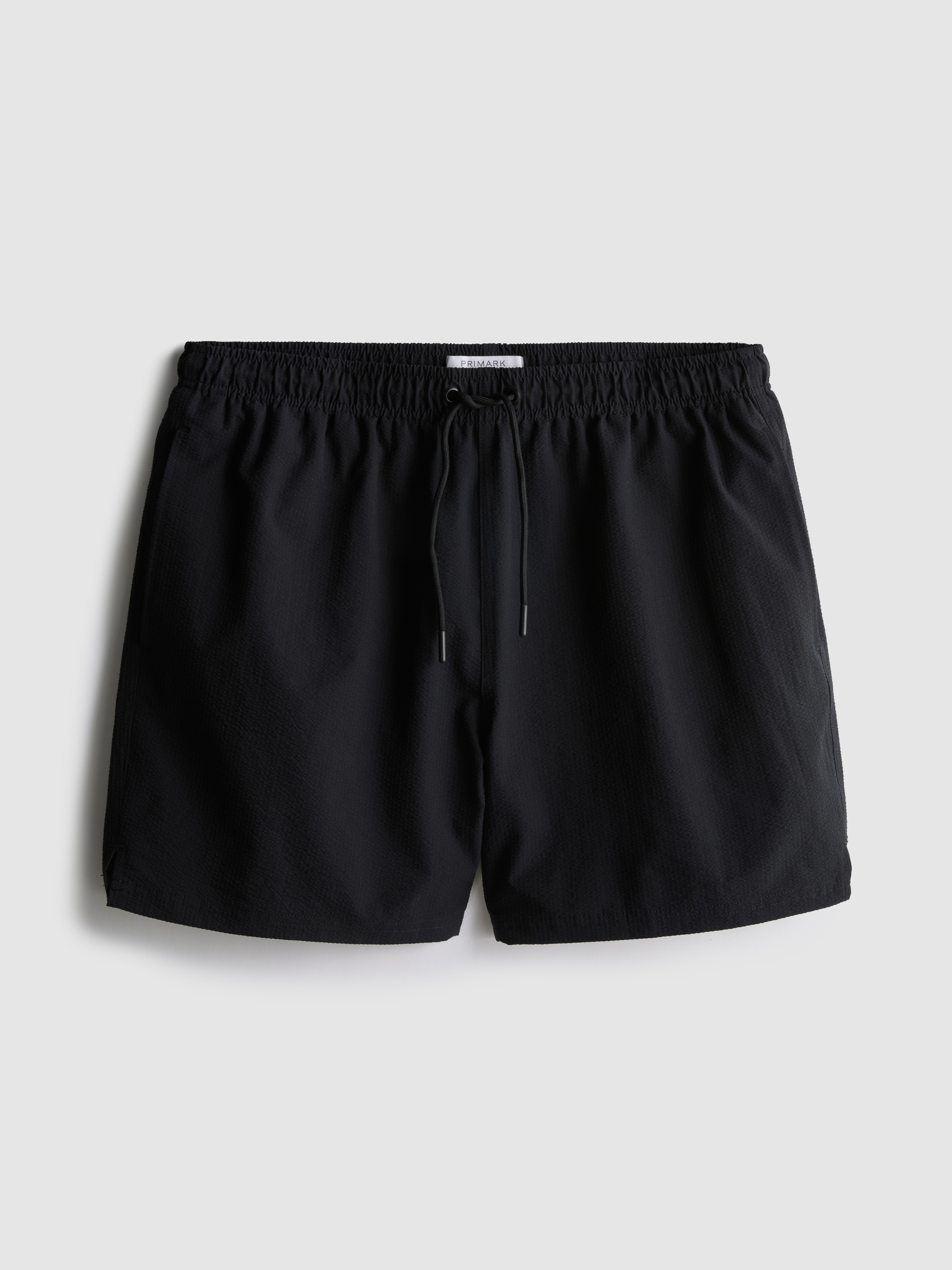 Men's Black Textured Swimming Shorts
