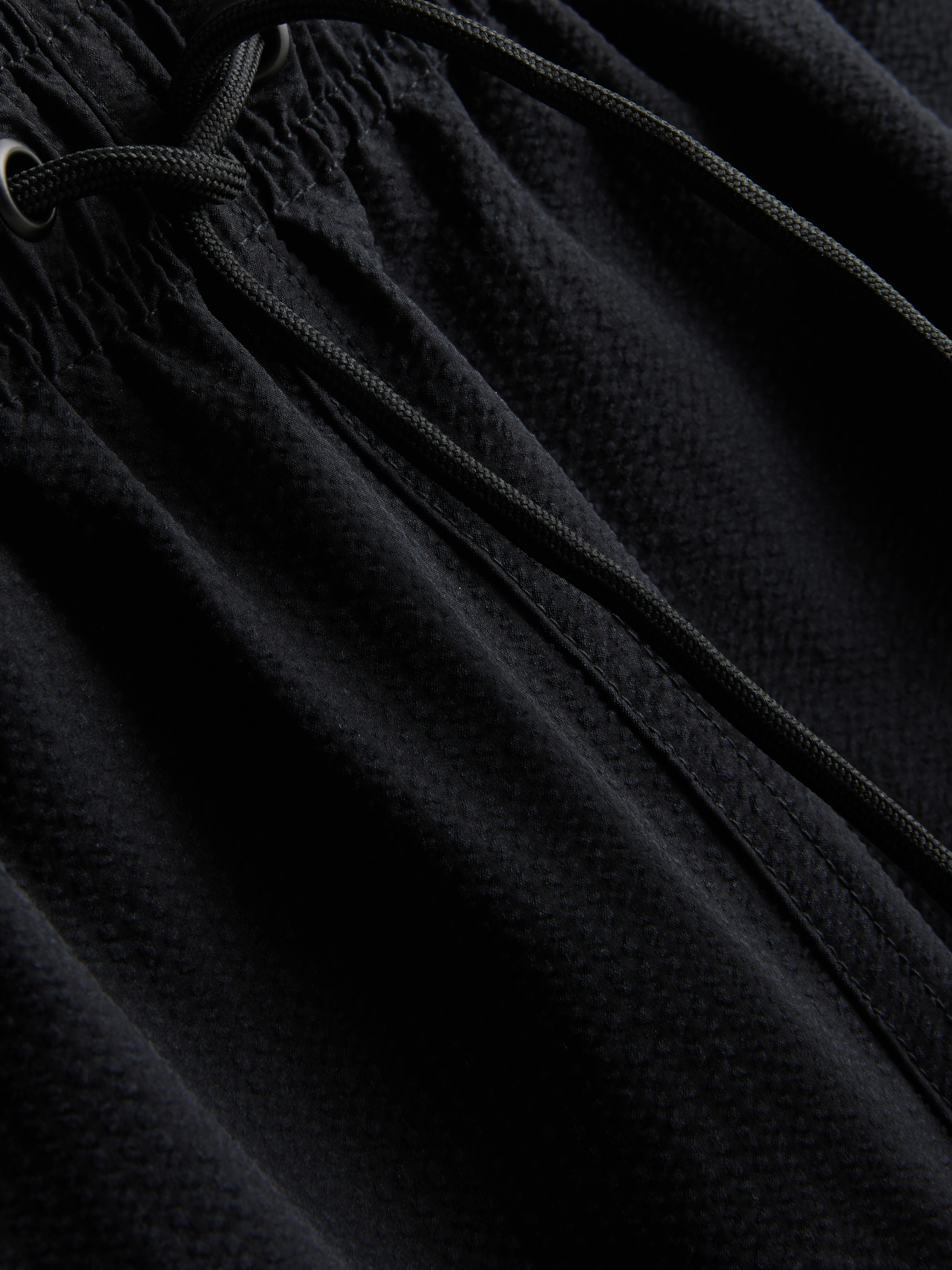 Men's Black Textured Swimming Shorts