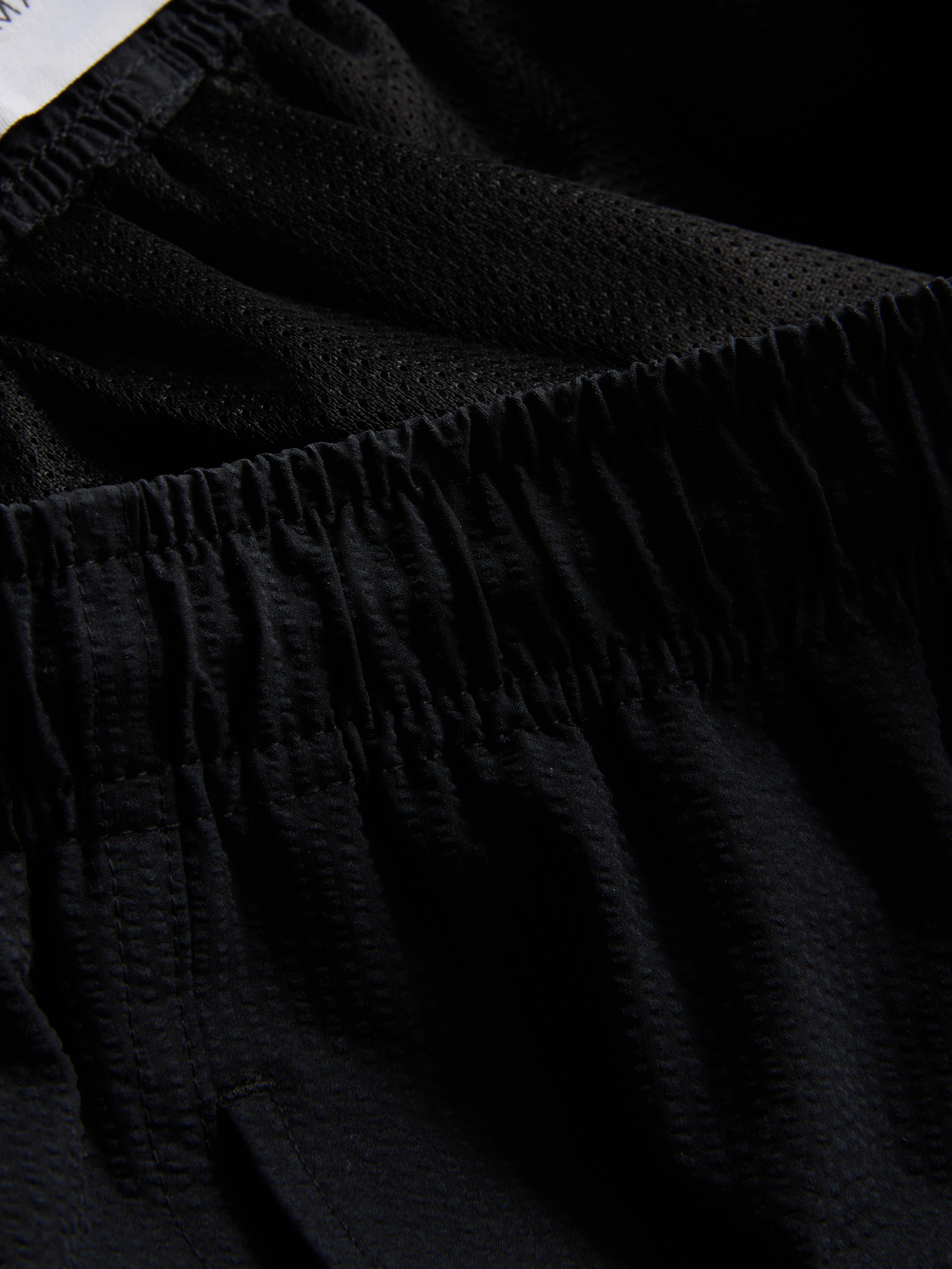 Men's Black Textured Swimming Shorts