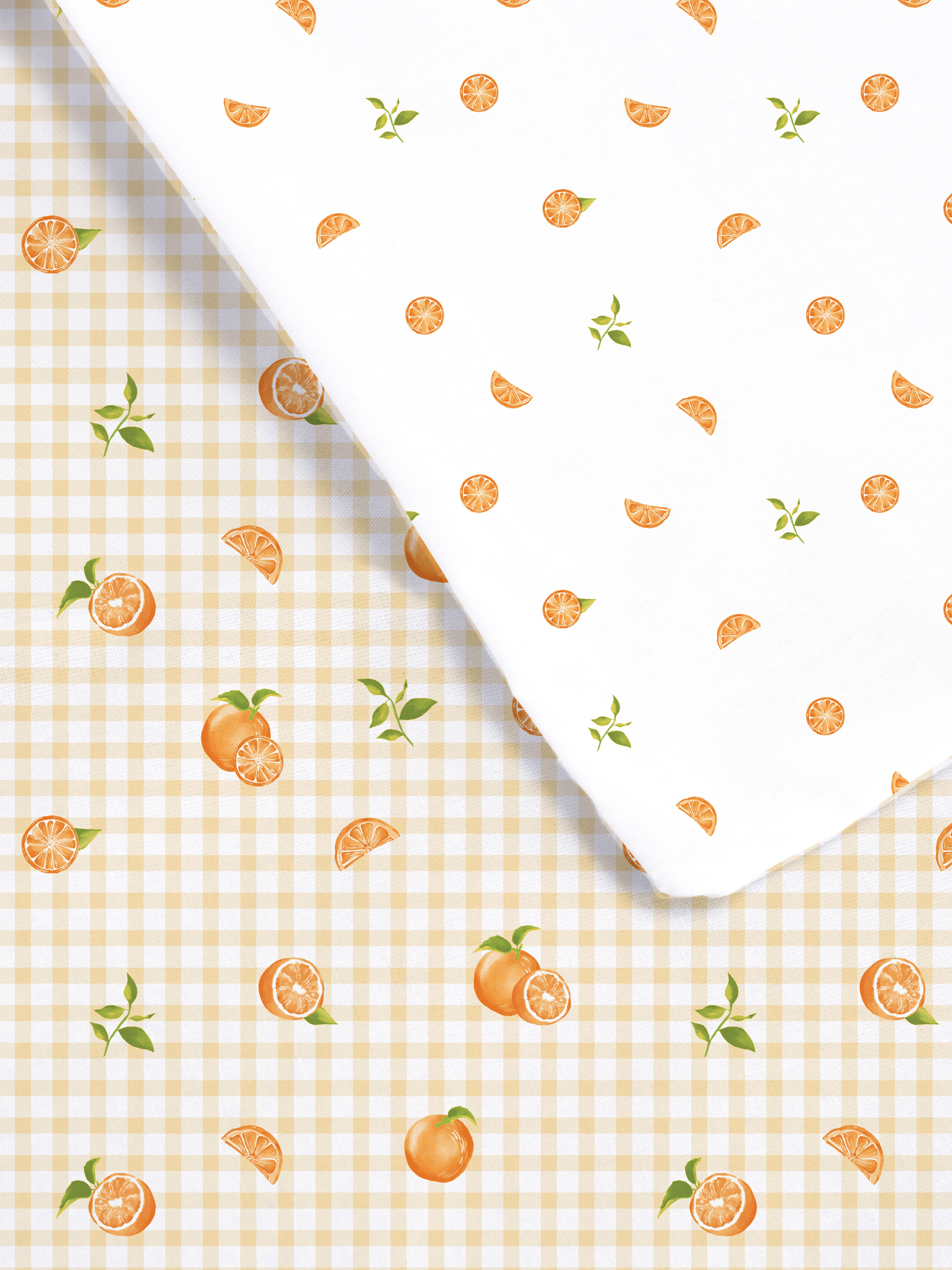 Conjunto roupa cama solteiro guingão laranja