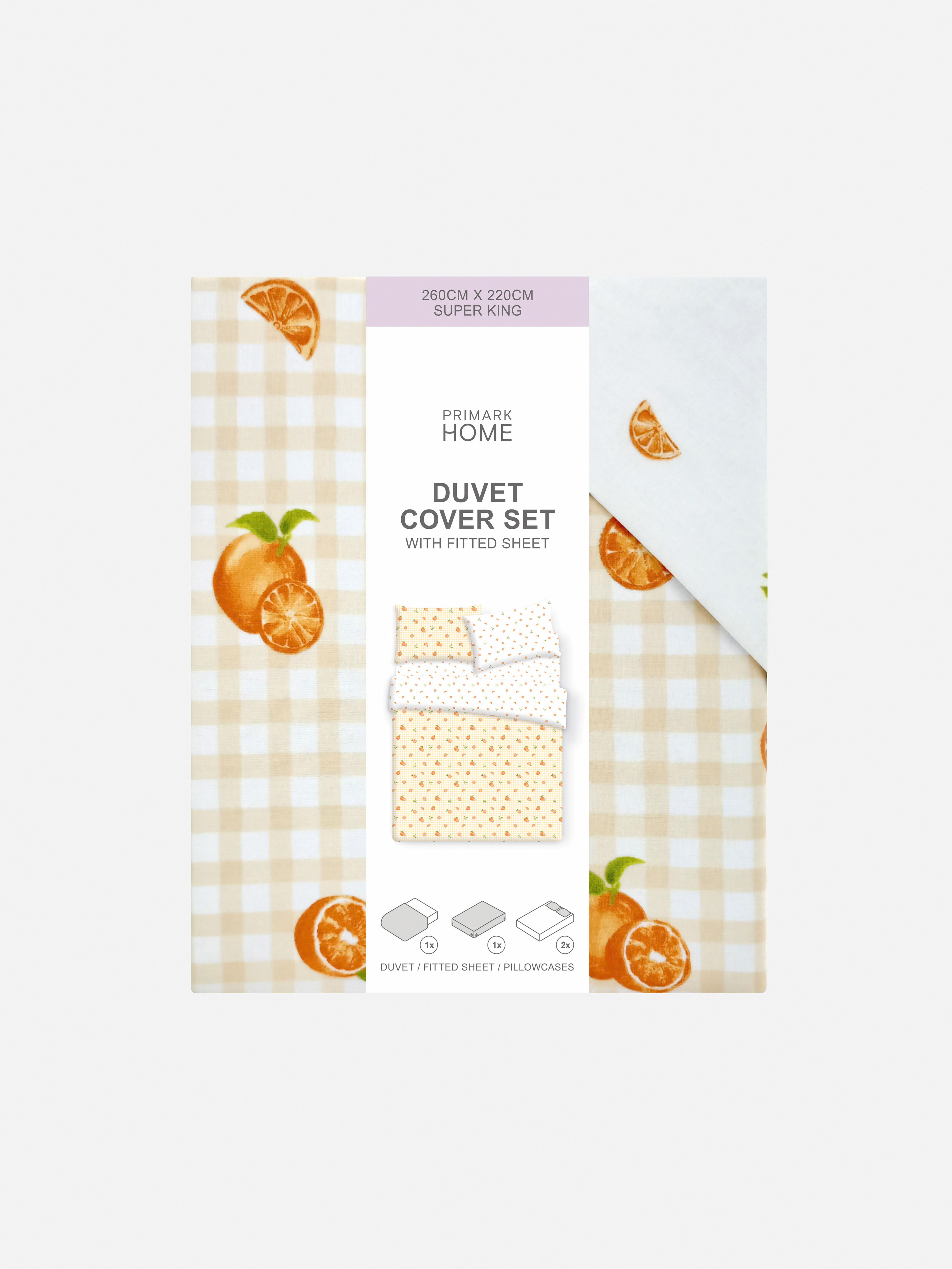 Set de ropa de cama superking con naranjas