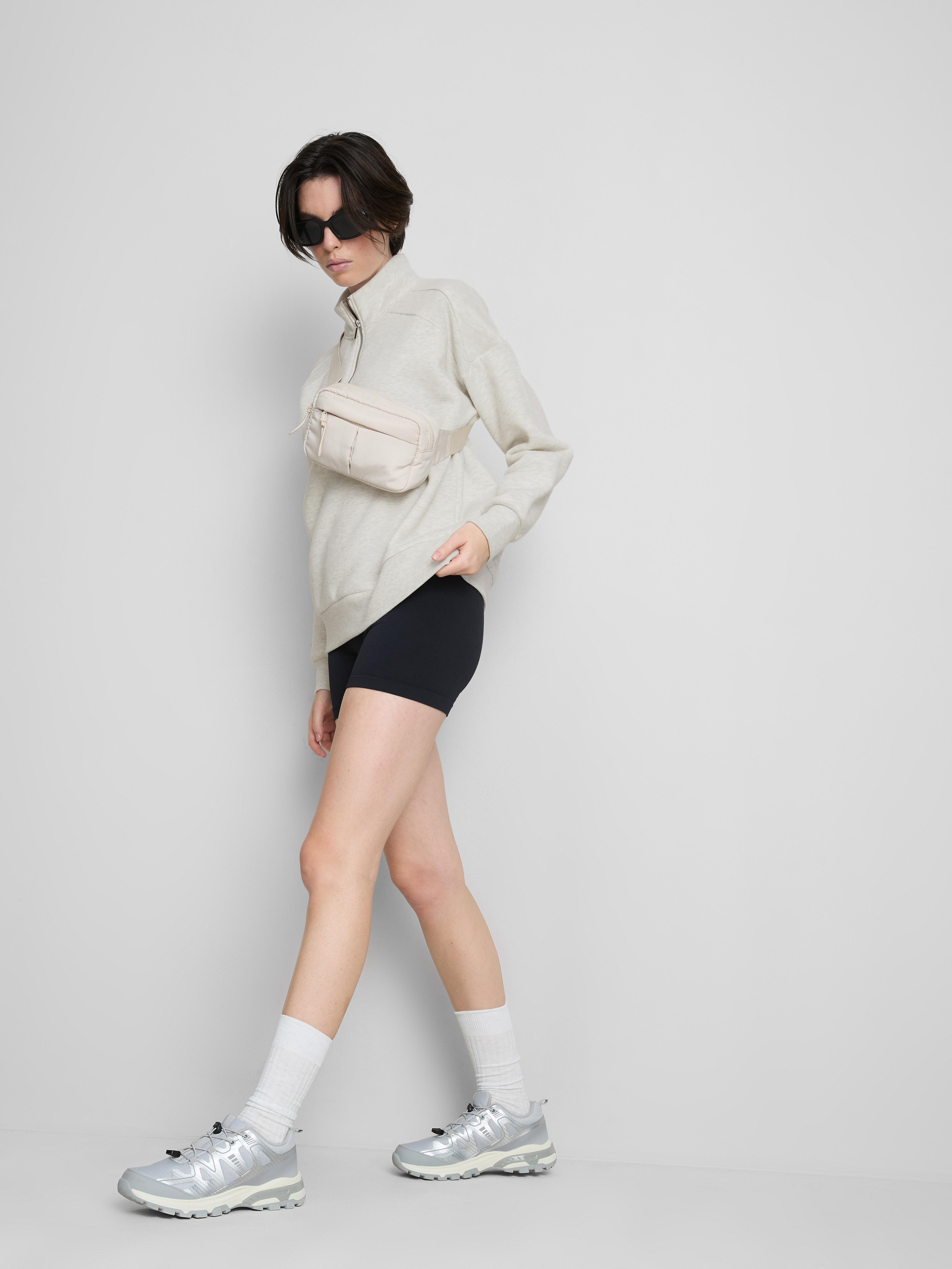 Cotton Blend Half Zip Sweatshirt