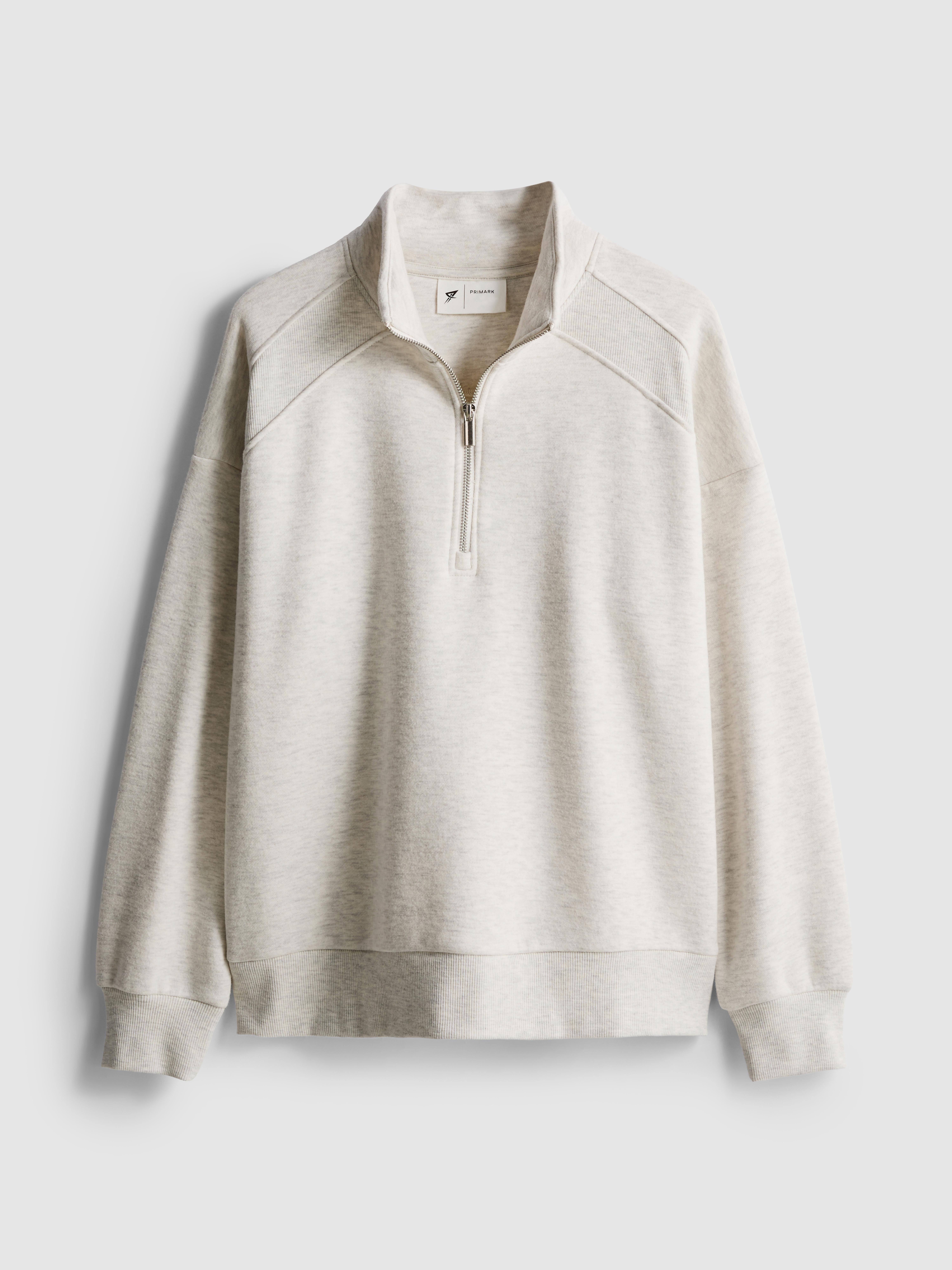 Cotton Blend Half-Zip Sweatshirt