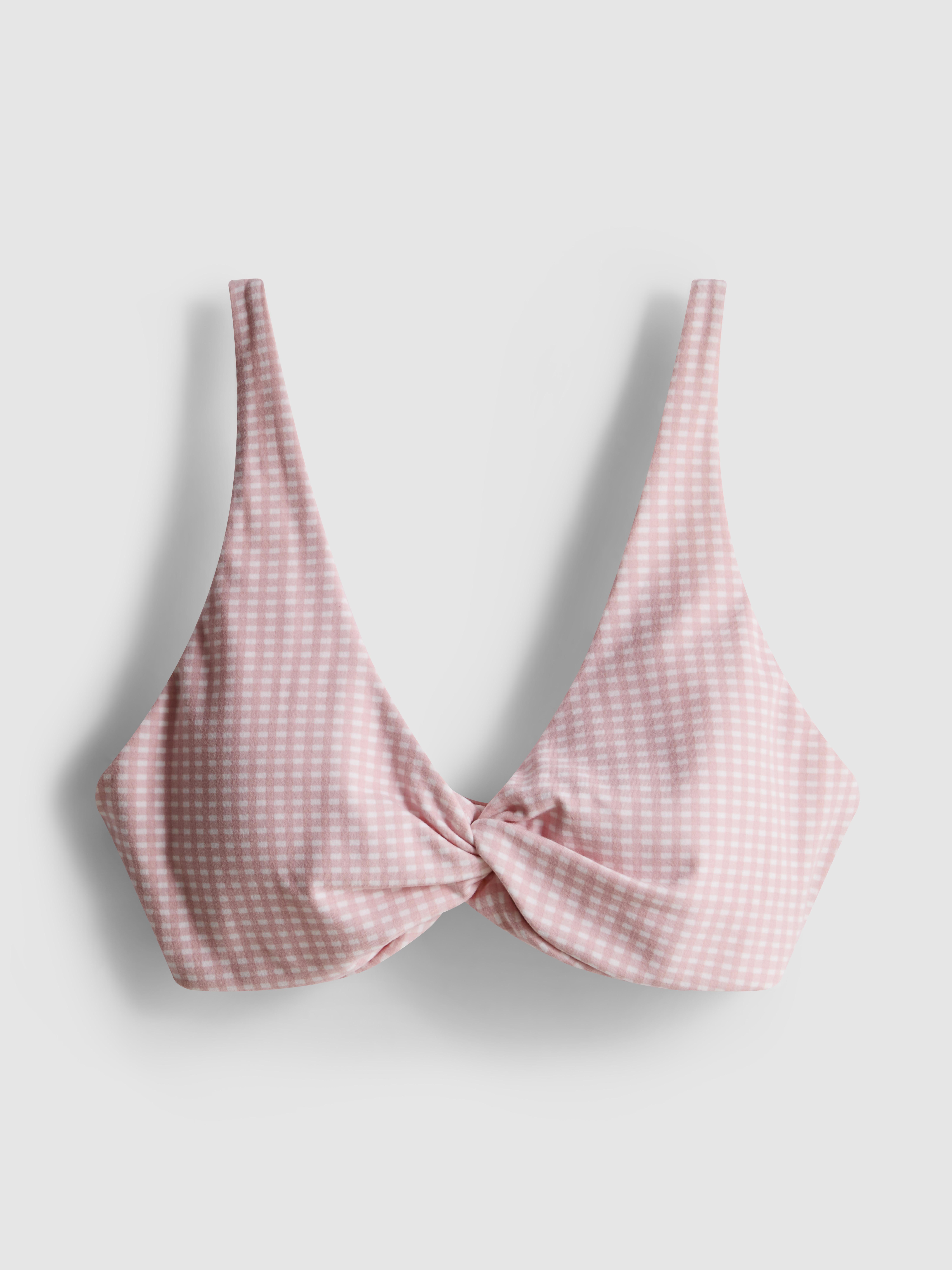 Gingham Twist Front Active Crop Top