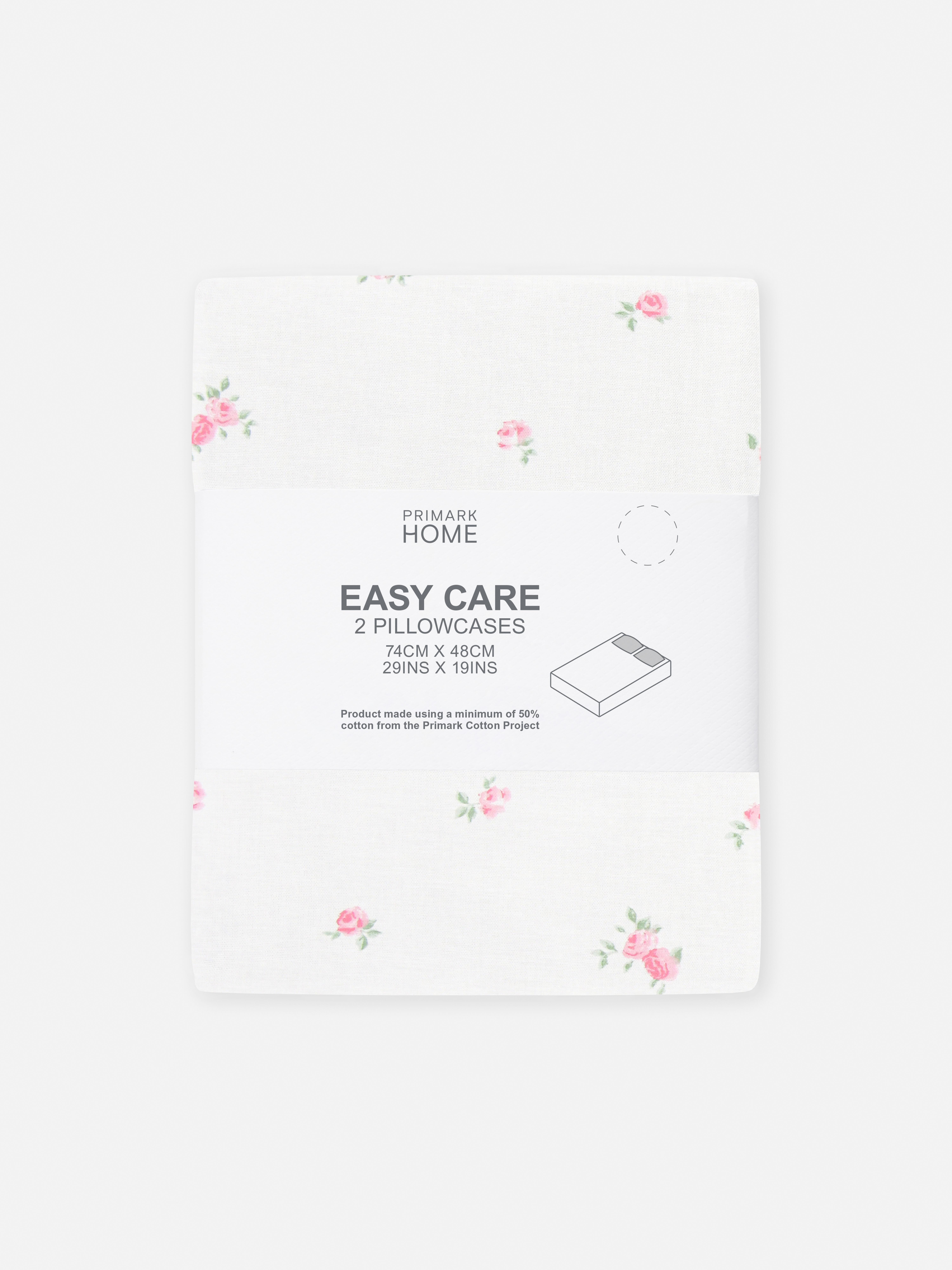 Kussenslopen met bloemetjesmotief, set van 2