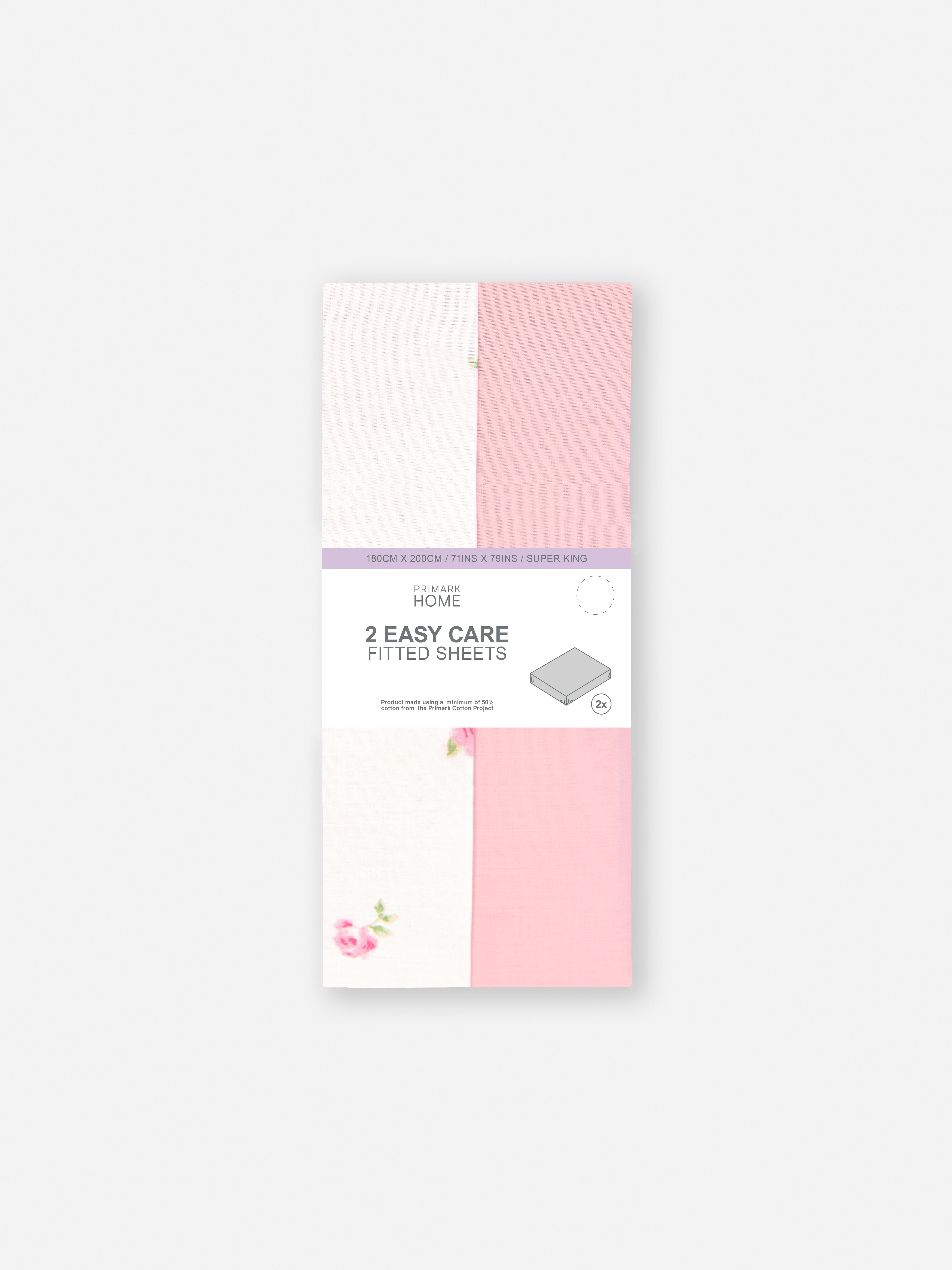 2pk Ditsy Floral Super King Fitted Sheet