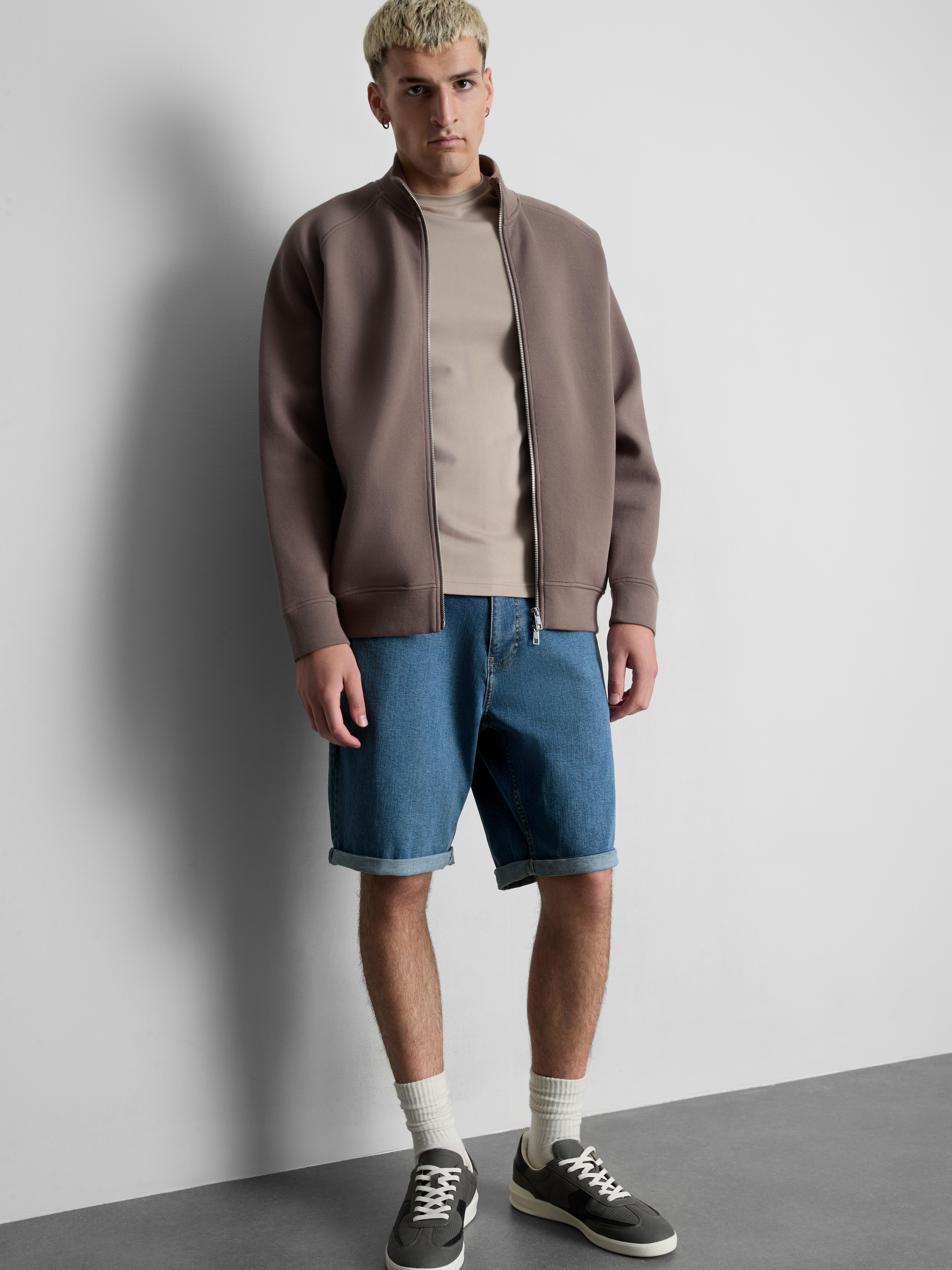 Denim short met rechte pasvorm Lichtblauw