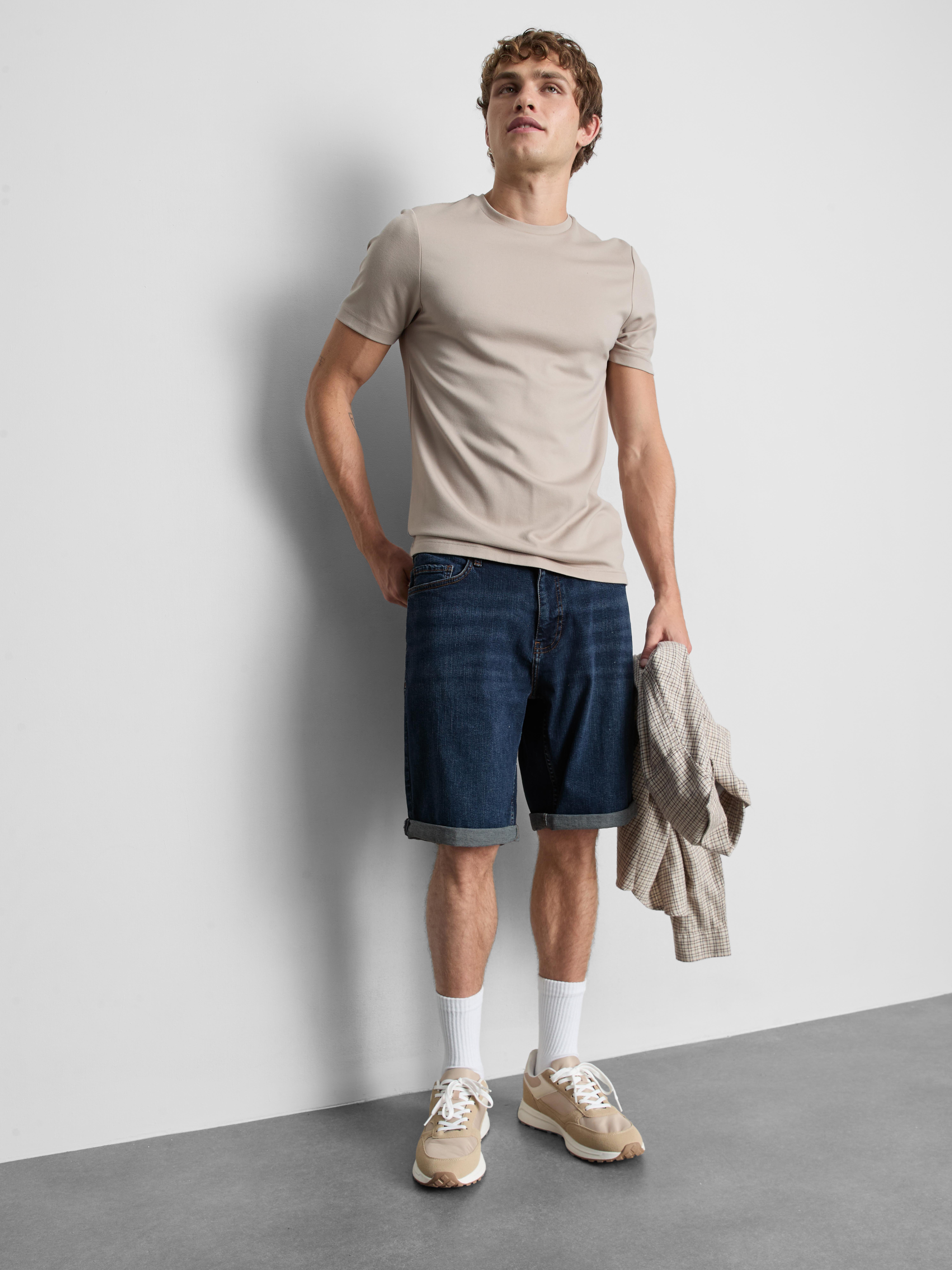 Straight Fit Denim Shorts