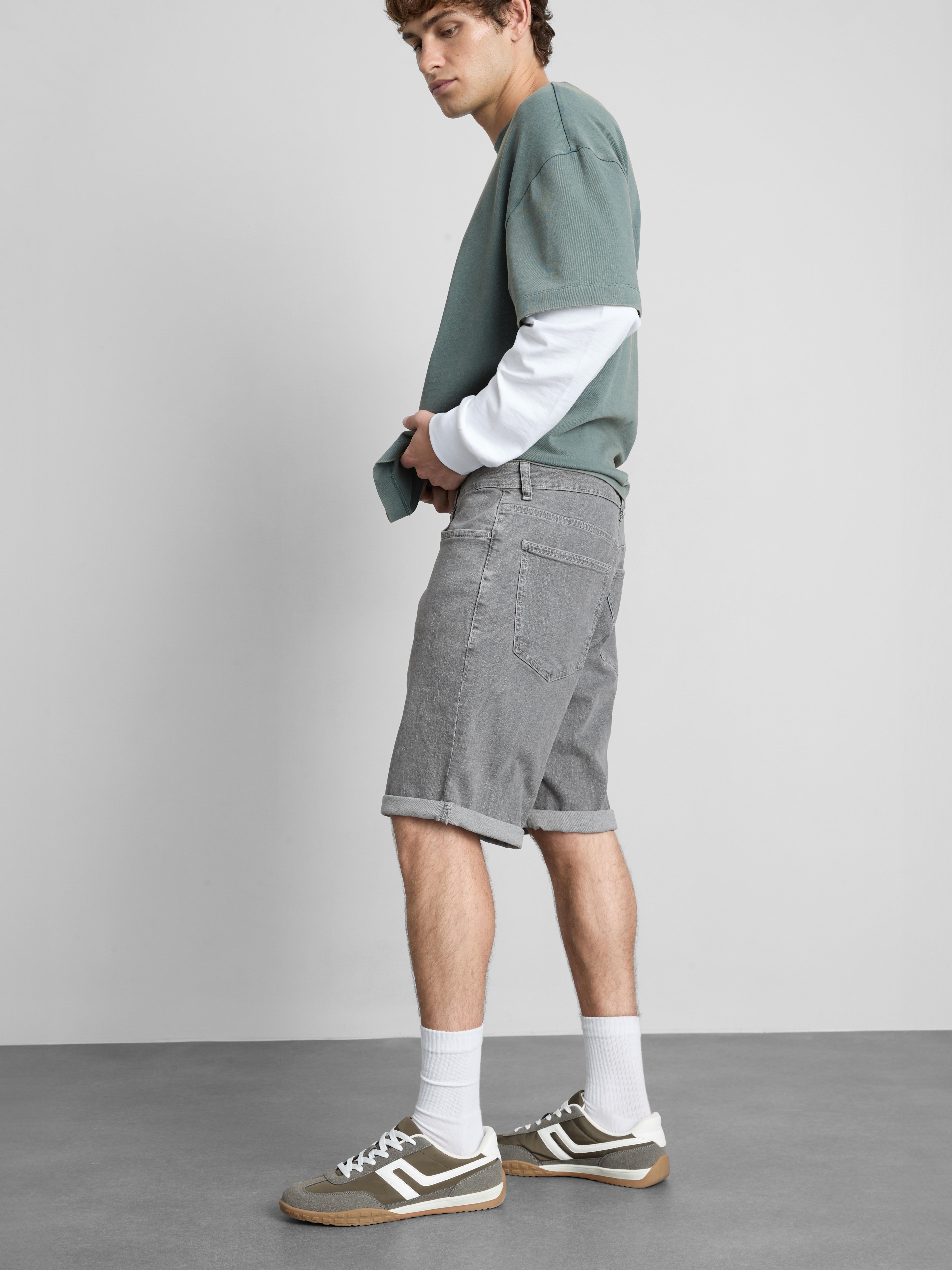 Straight Fit Denim Shorts