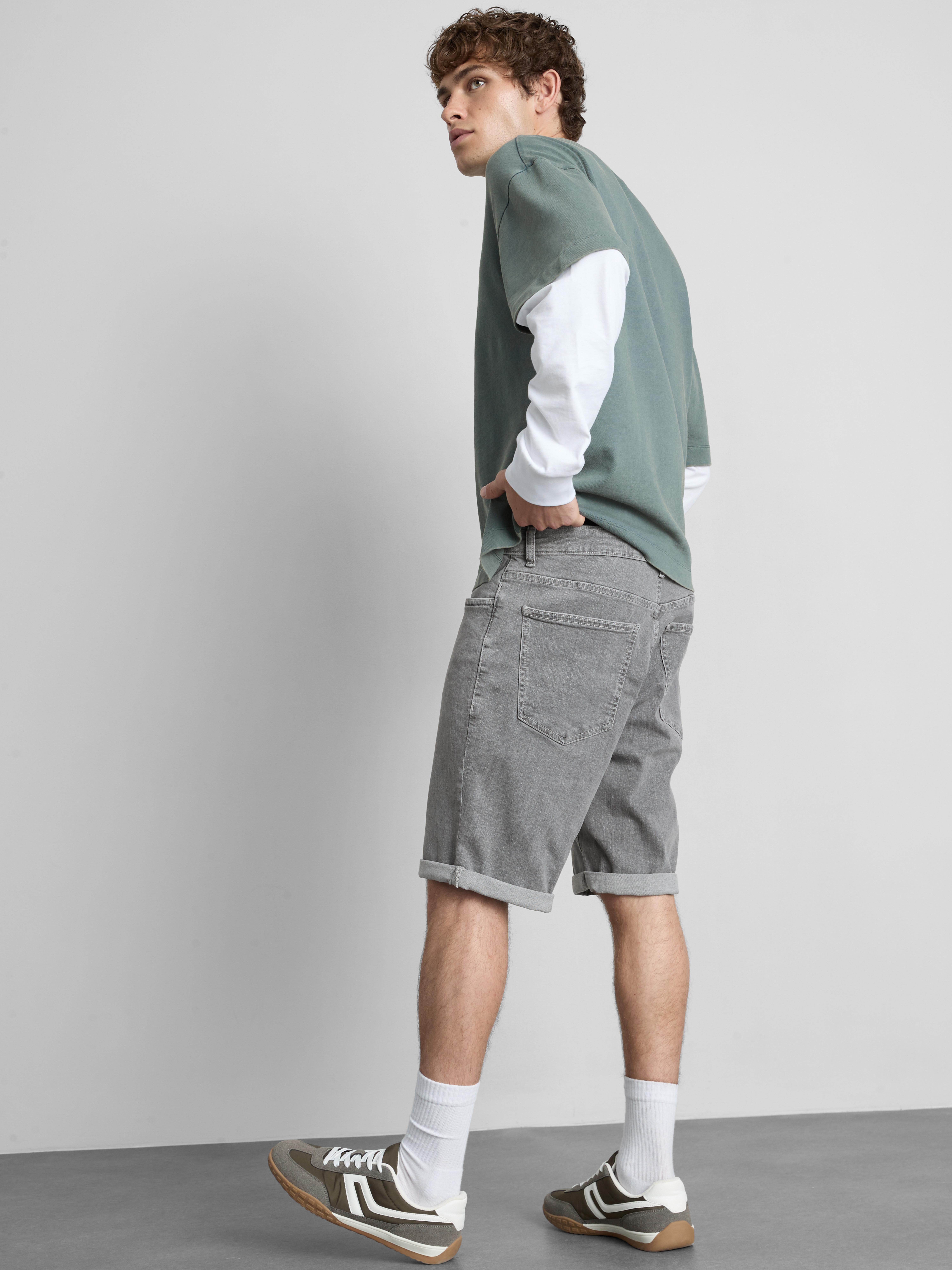 Straight Fit Denim Shorts