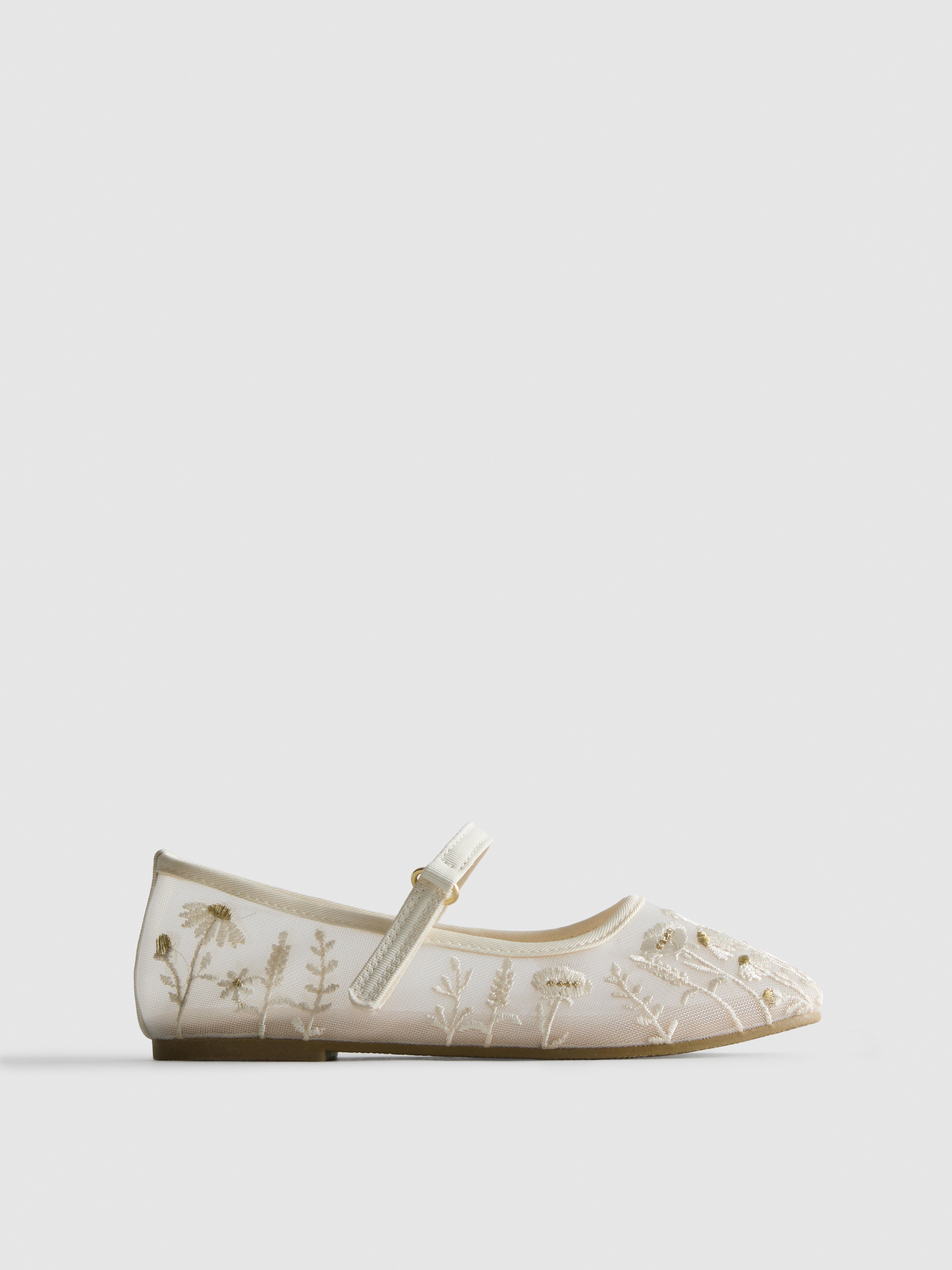 The Edit Embroidered Ballet Flats