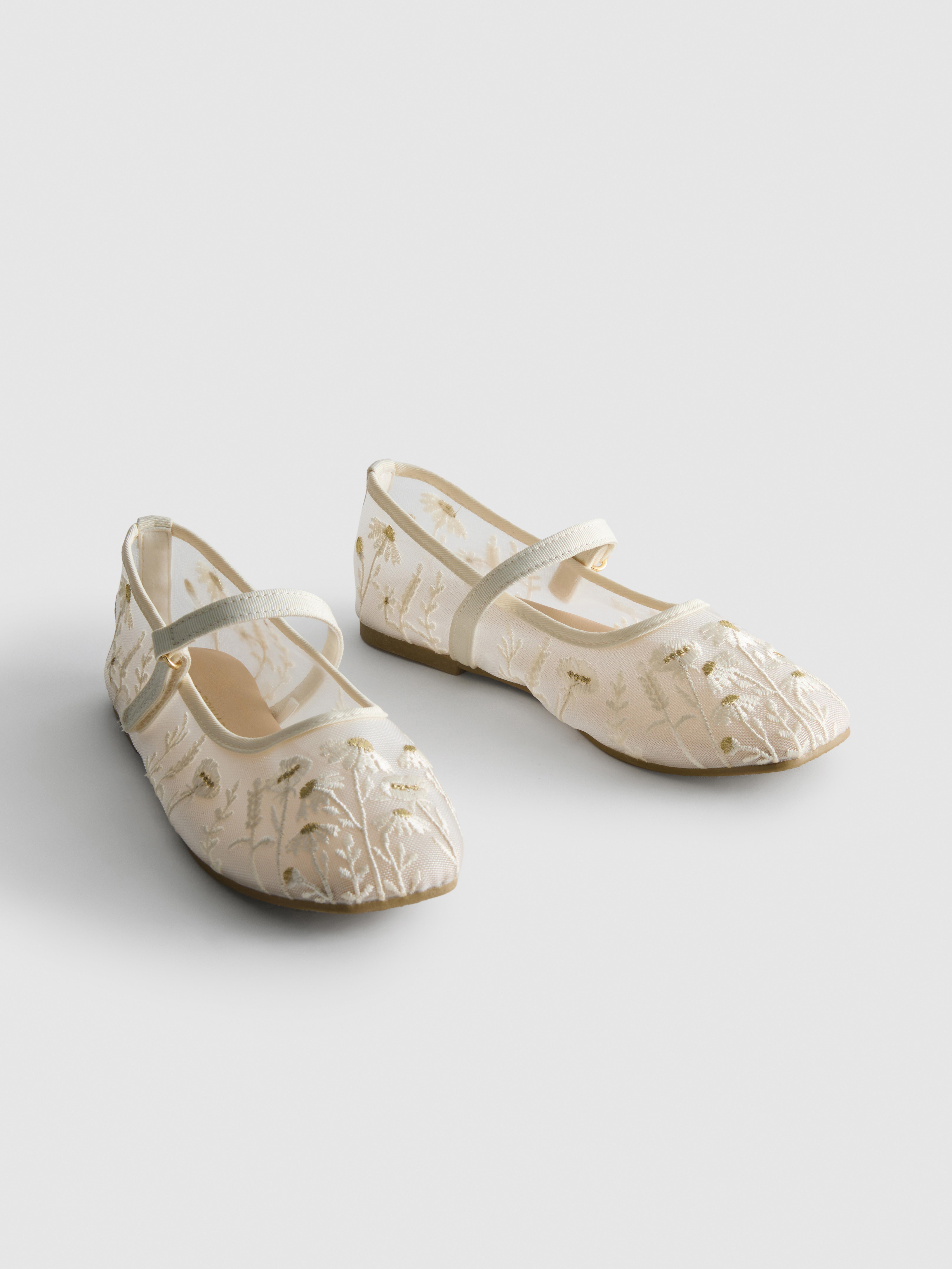 The Edit Embroidered Ballet Flats