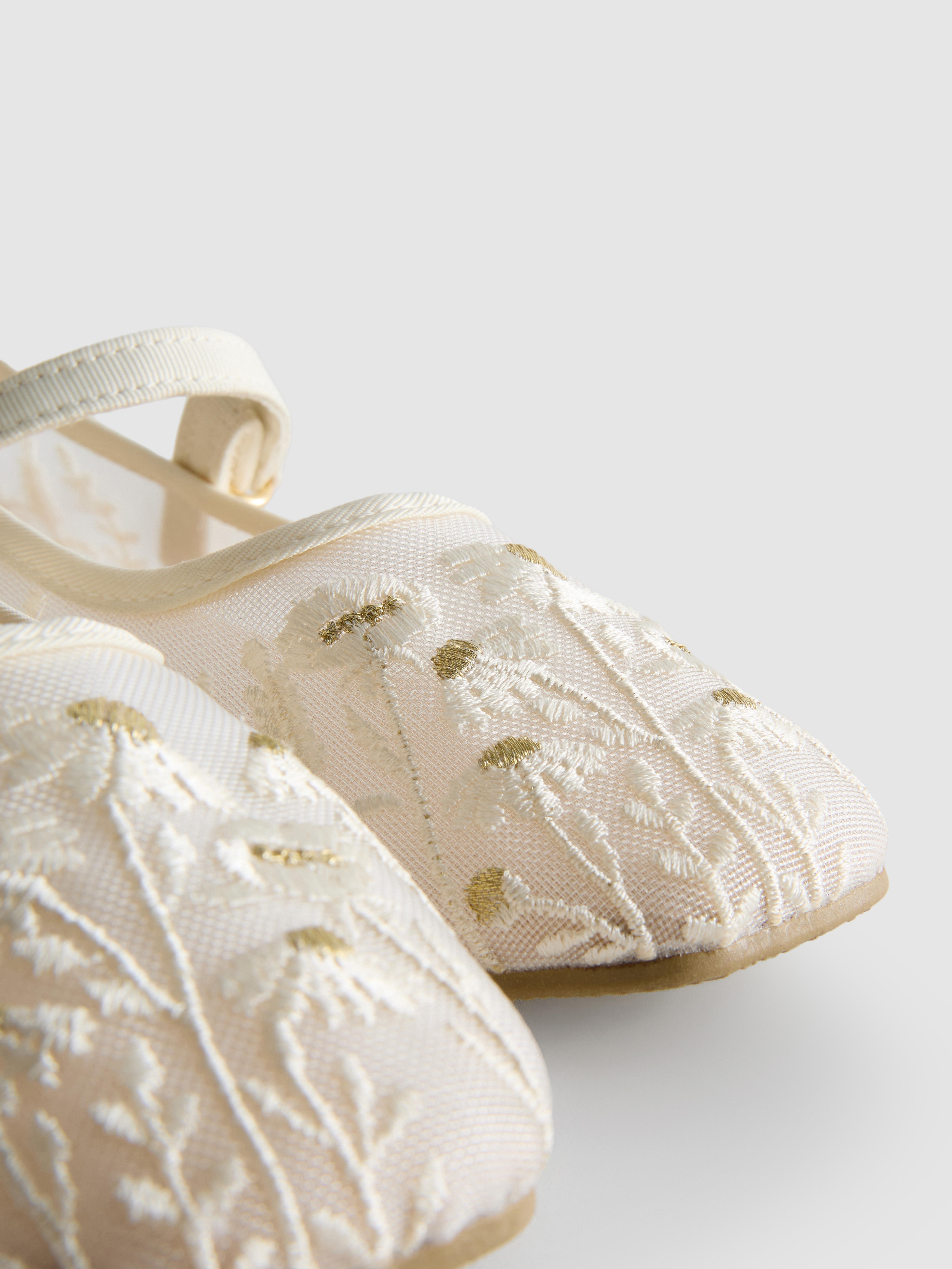 The Edit Embroidered Ballet Flats