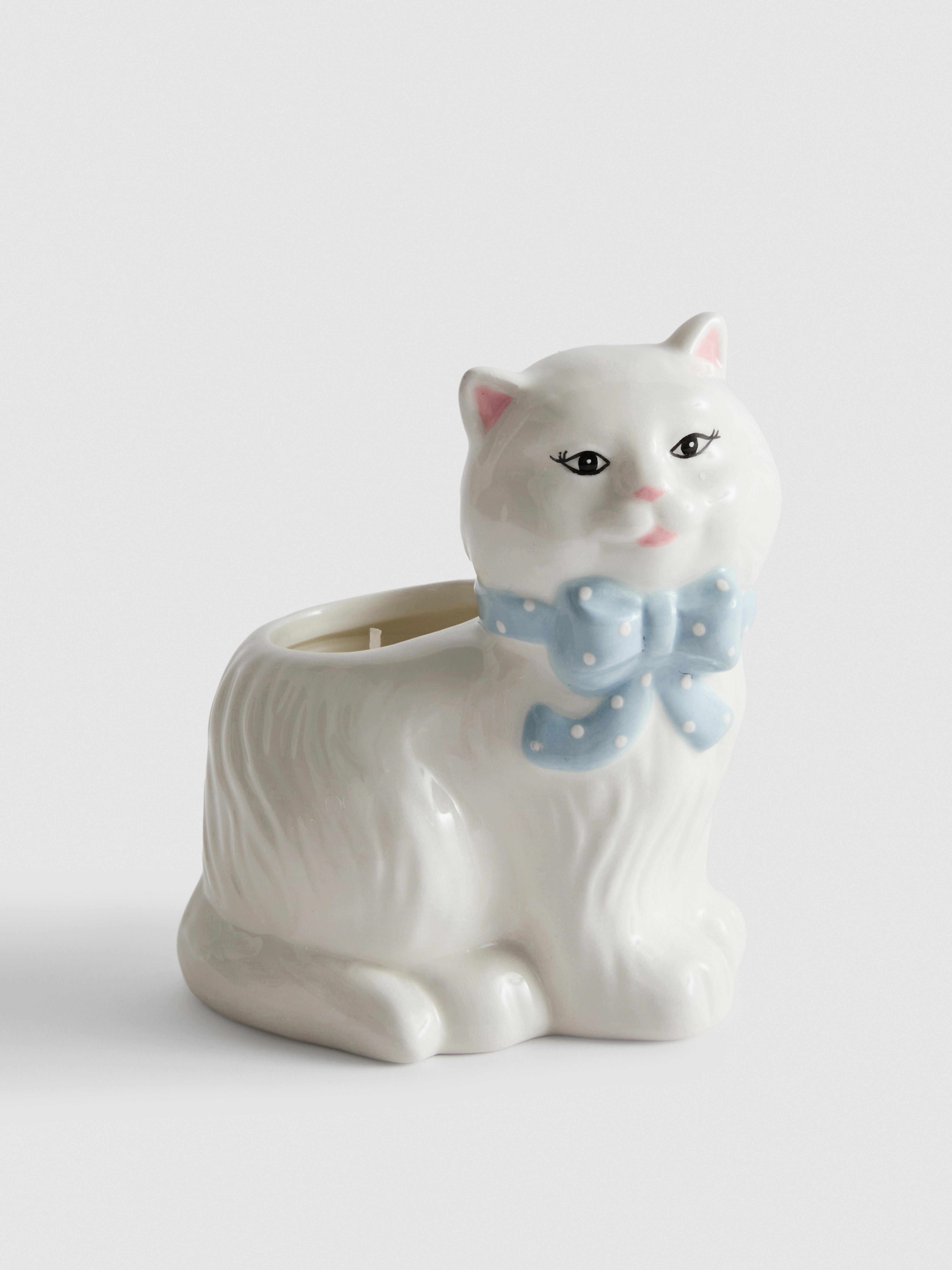 Portavelas en forma de gato