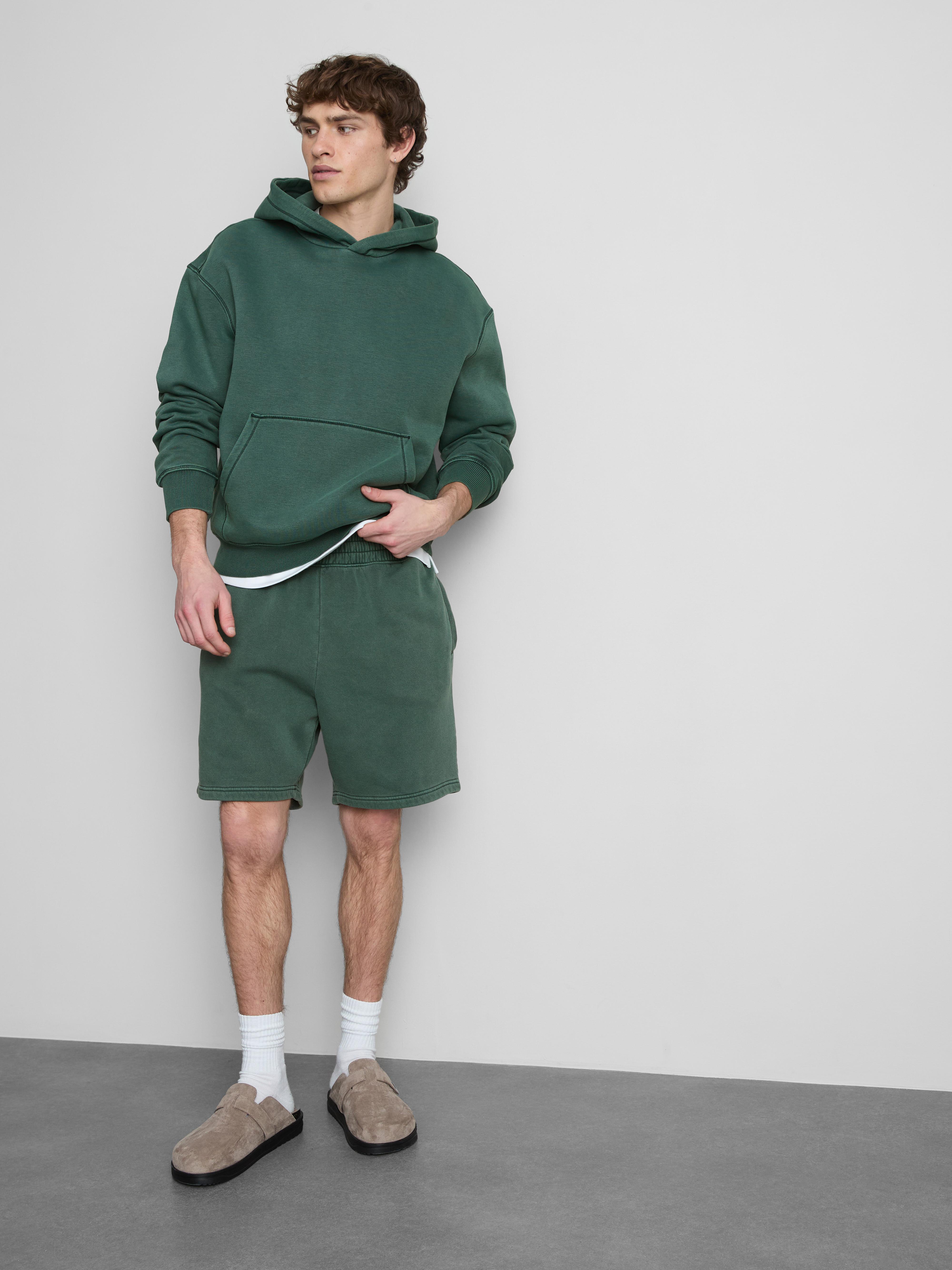 Verwassen elastische short Donkergroen