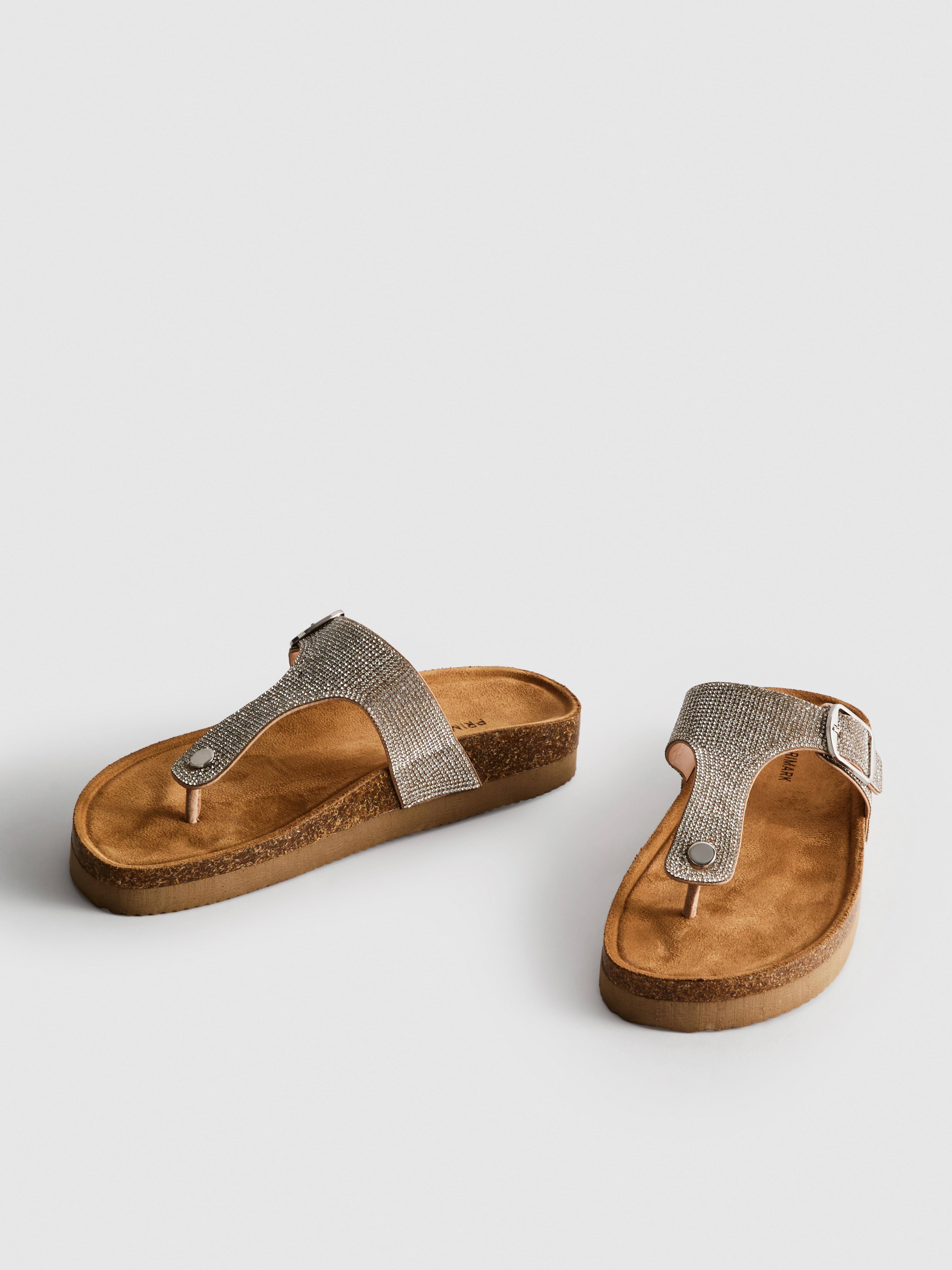 Mules mit T-Steg und Strasssteinen