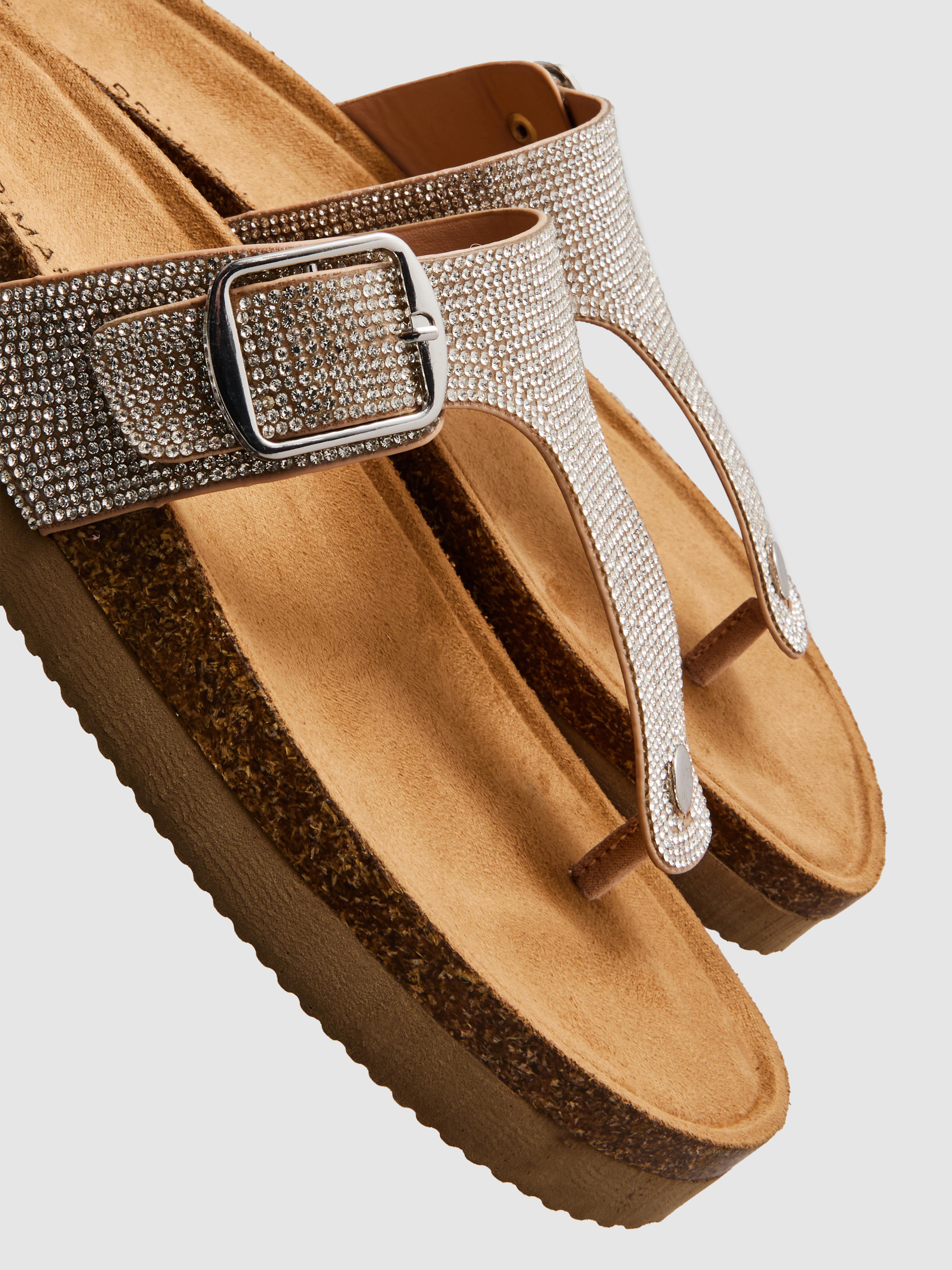 Mules mit T-Steg und Strasssteinen