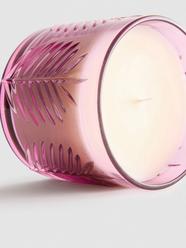 Pink Scented Candle In Palm Leaf Glass Jar Primark