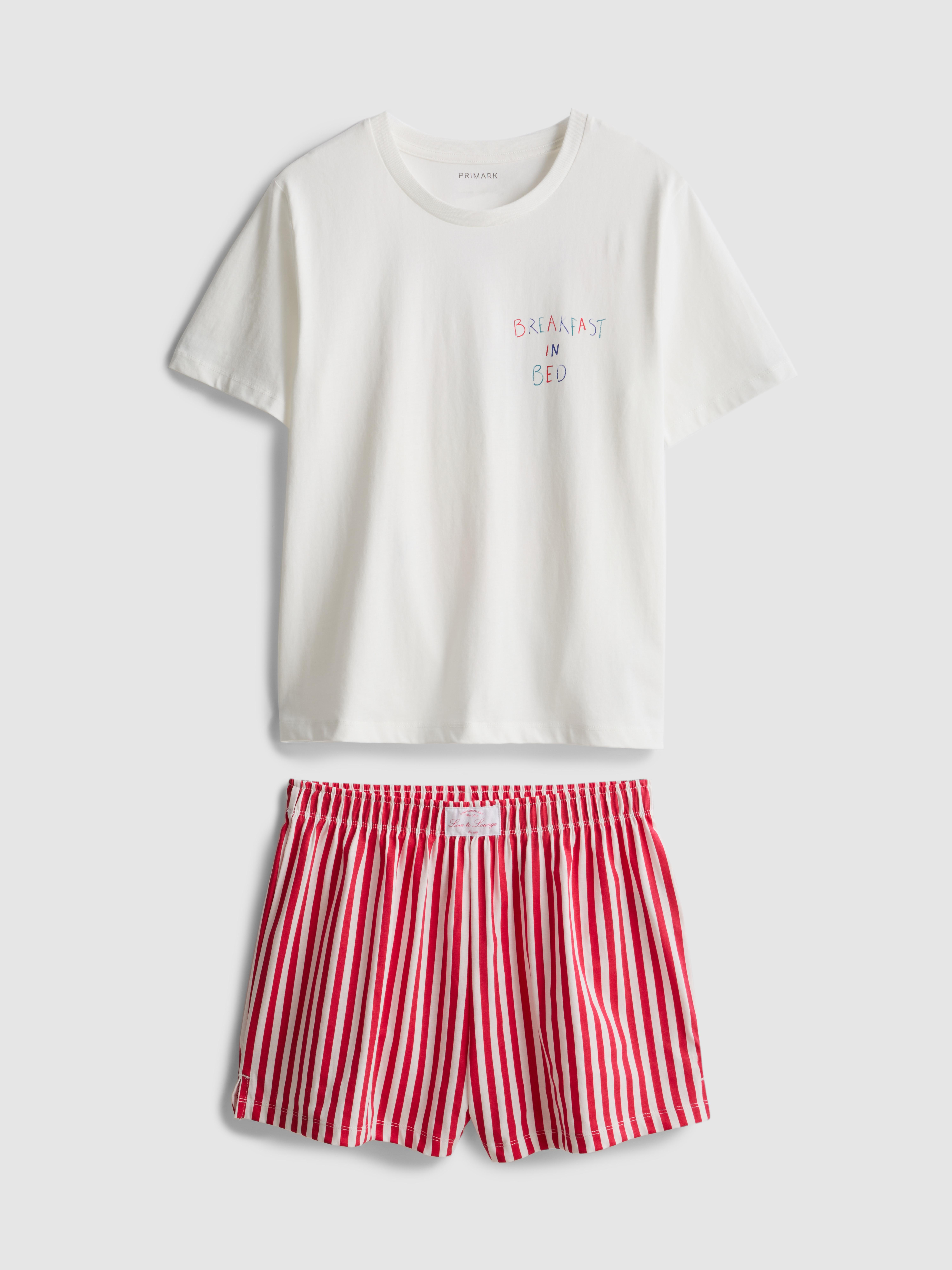 Pijama con pantalones y camiseta «Breakfast in Bed»