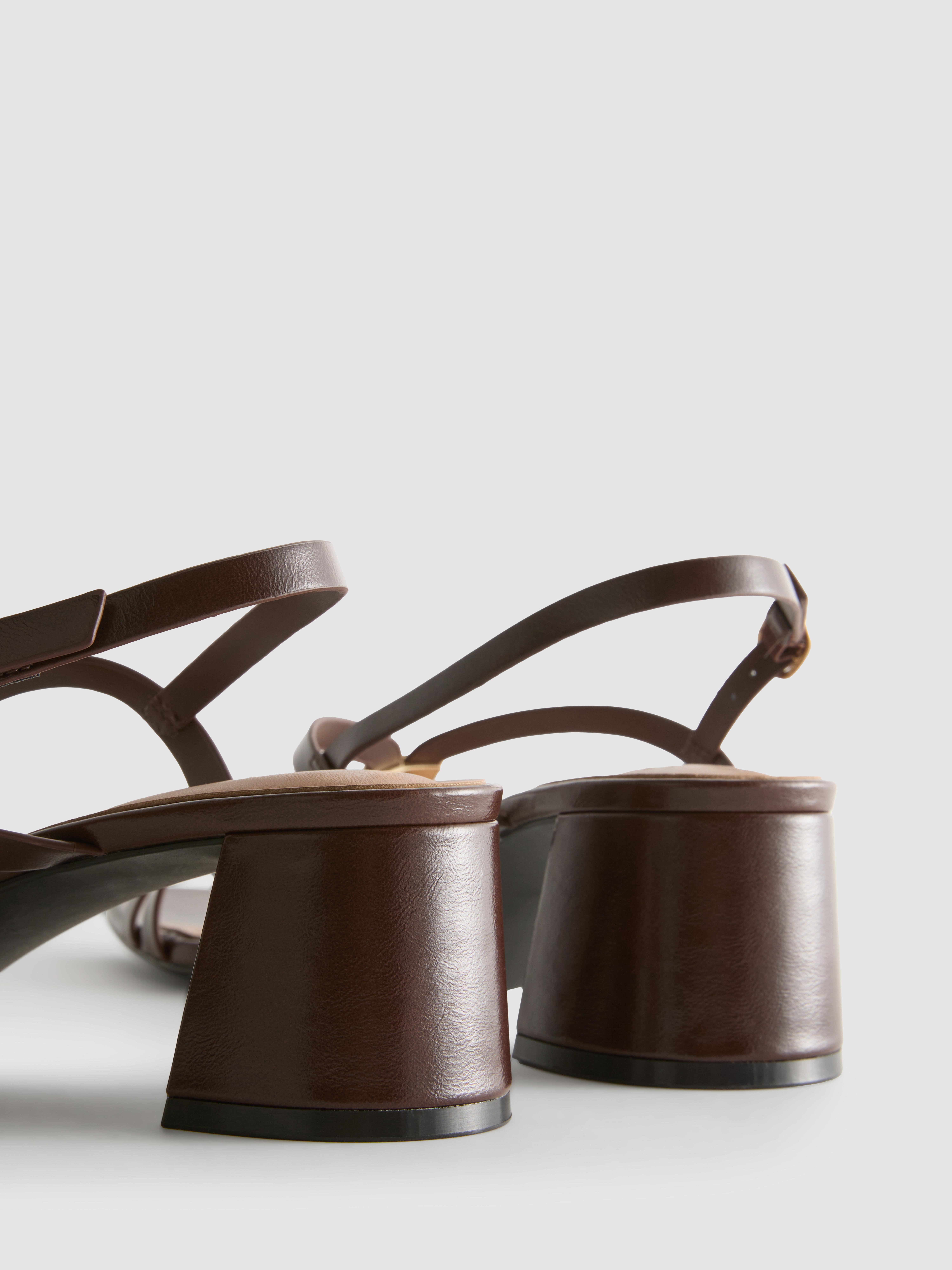 Women's Chocolate Wide-Fit Block-Heel Strappy Sandals