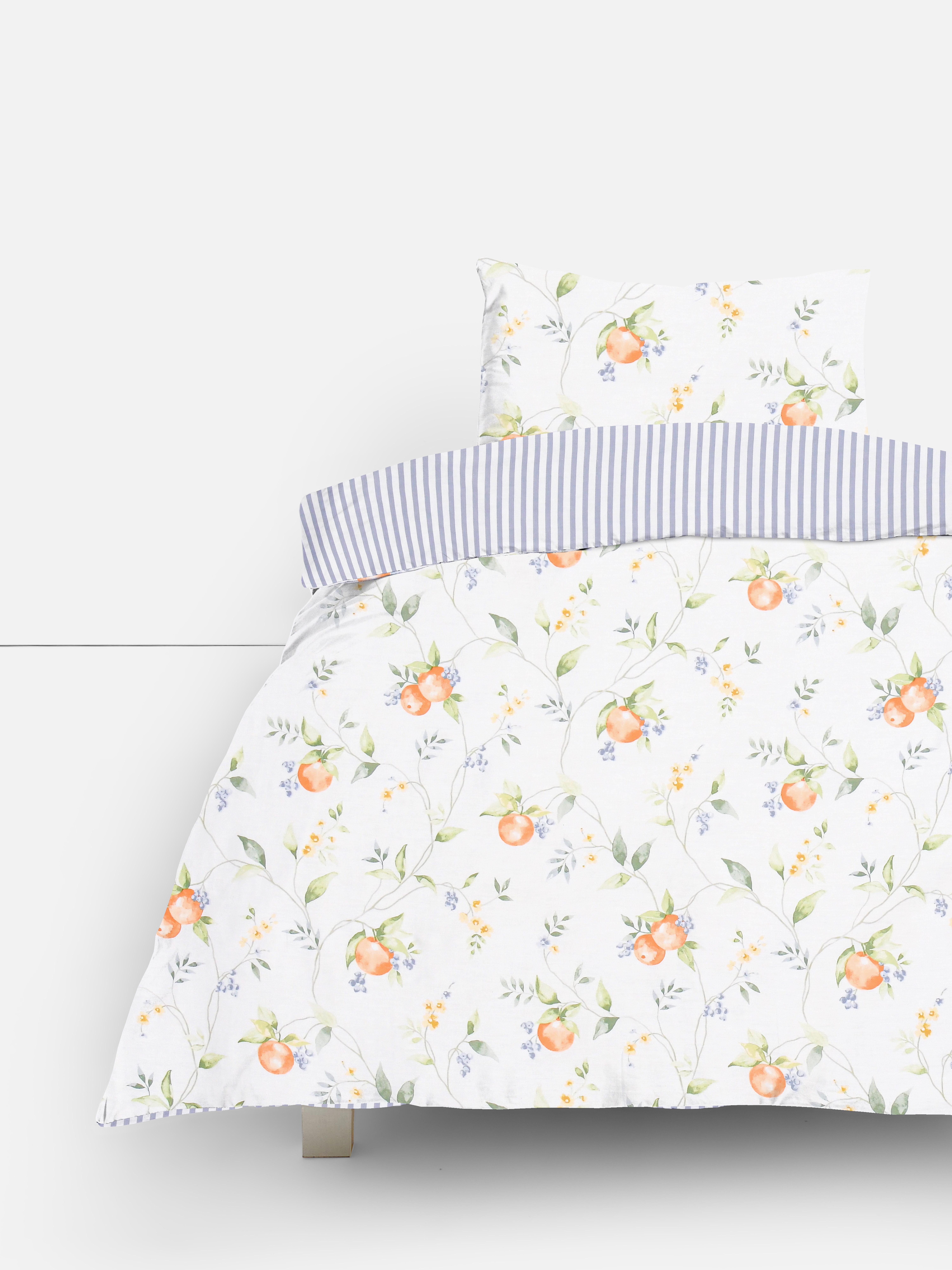 Eenpersoons dekbedovertrekset met sinaasappels