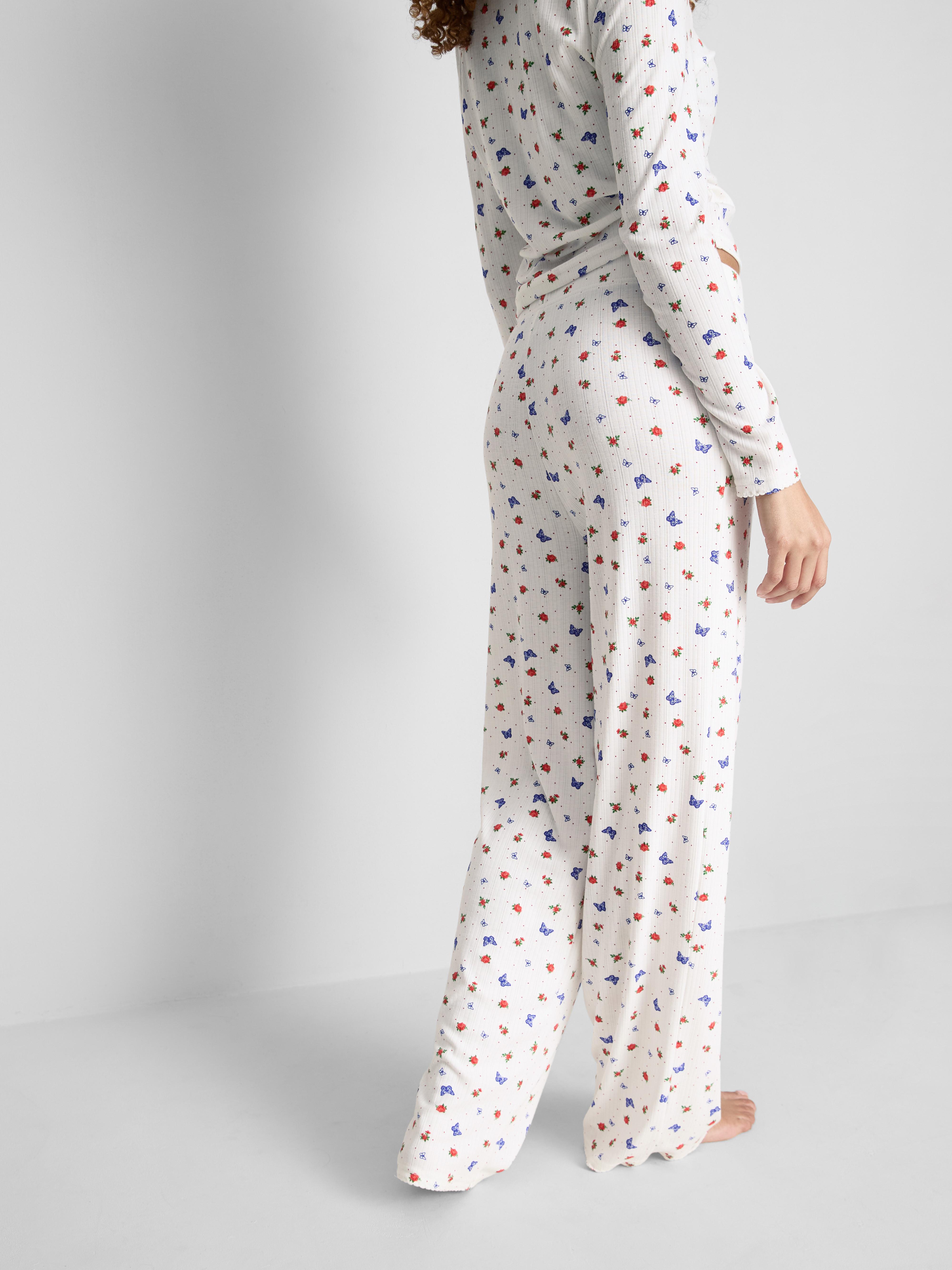 Ribbed Butterfly Pajama Bottoms