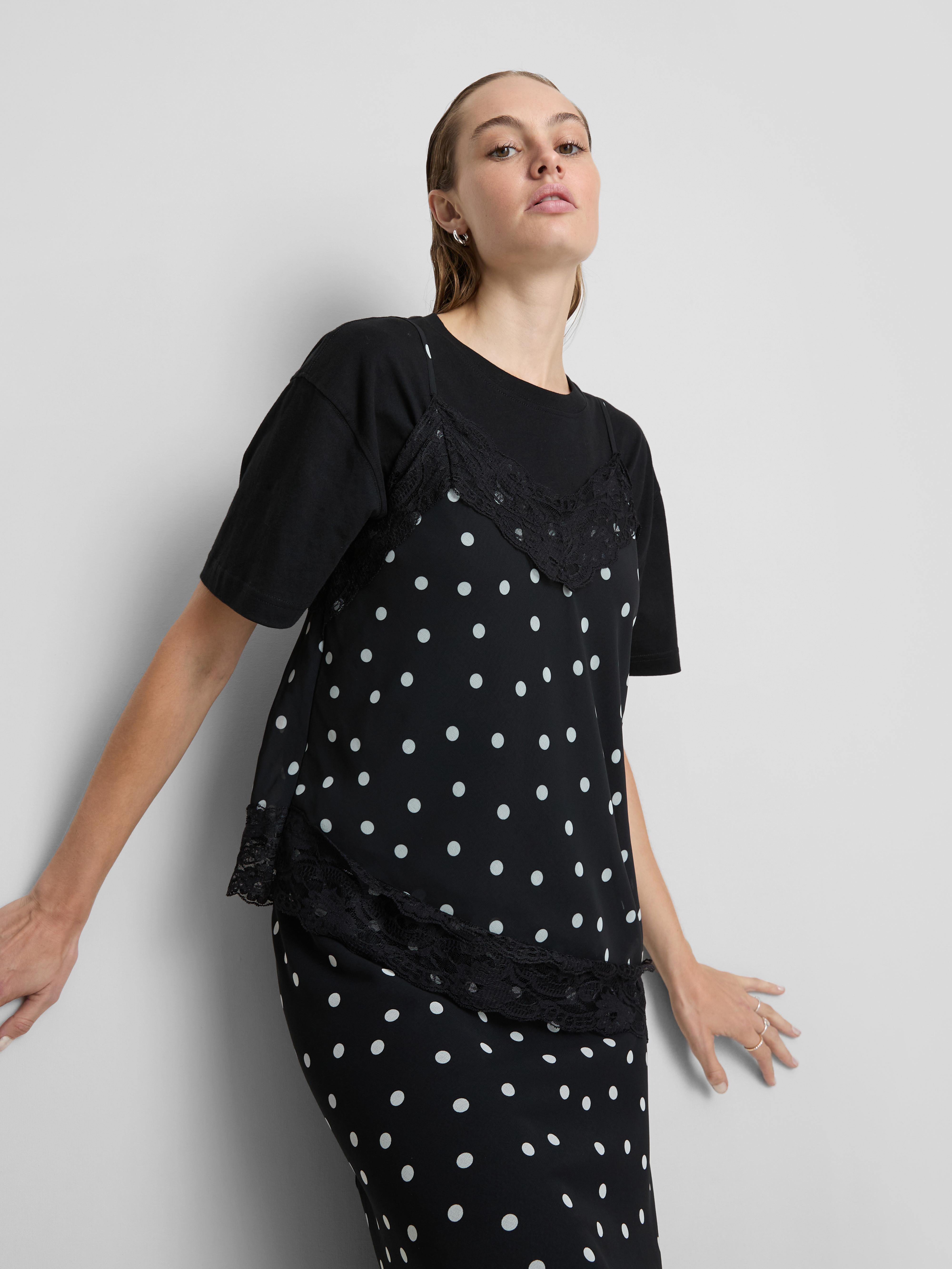 Asymmetric Polka Dot Cami Top