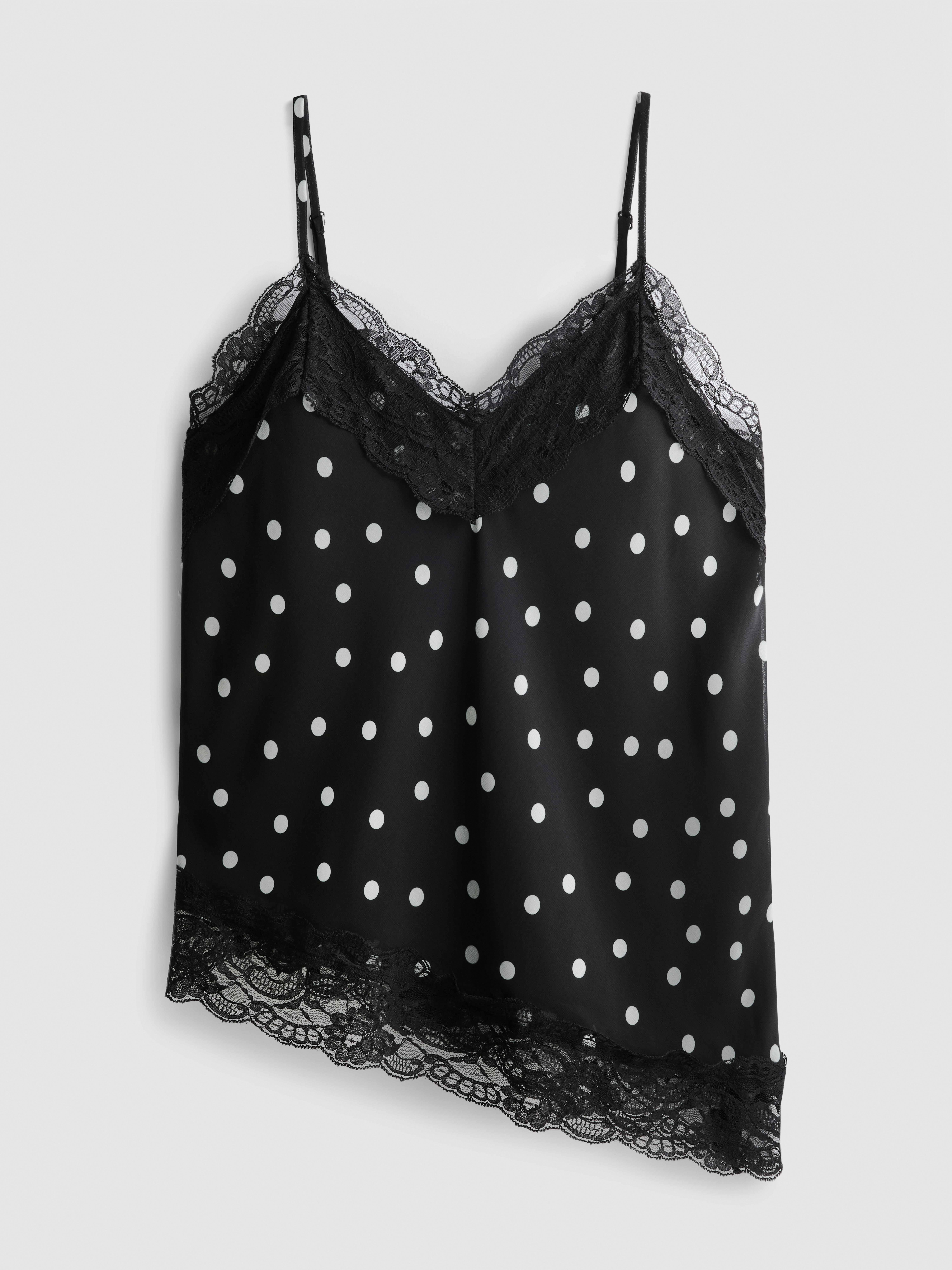 Asymmetric Polka Dot Cami Top