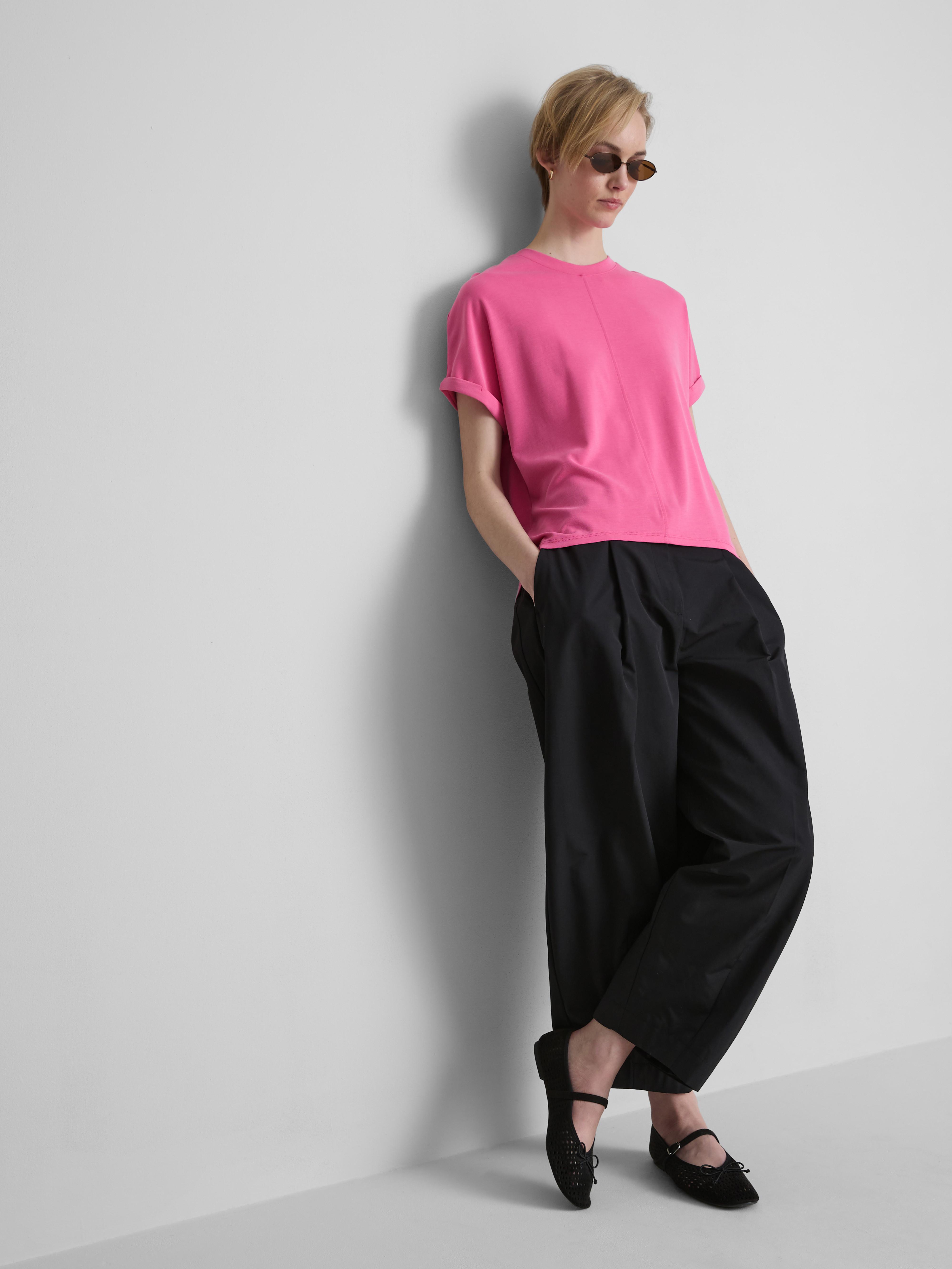 The Edit Seam Detail Tee Hot Pink