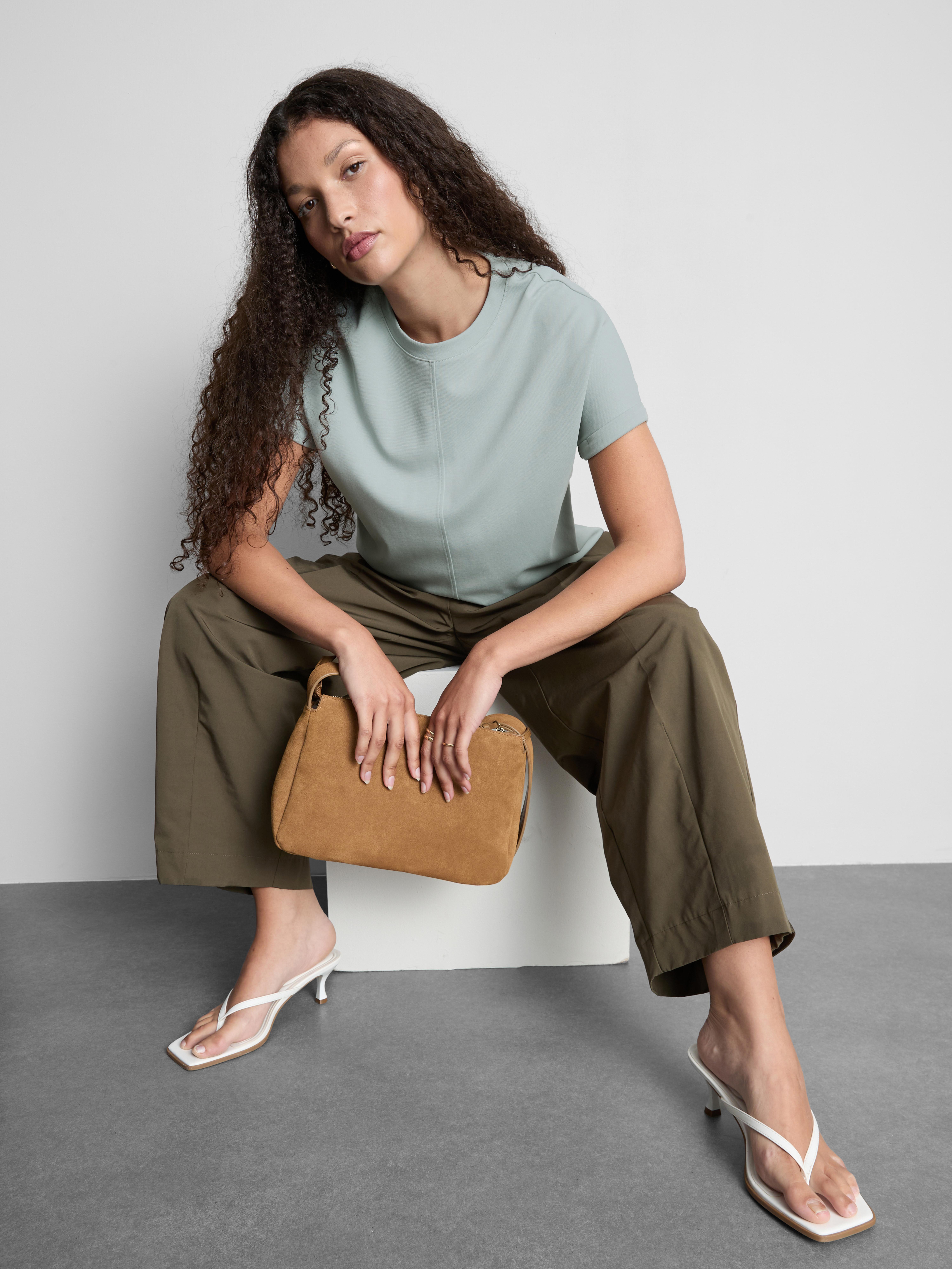 The Edit Seam Detail Tee Teal
