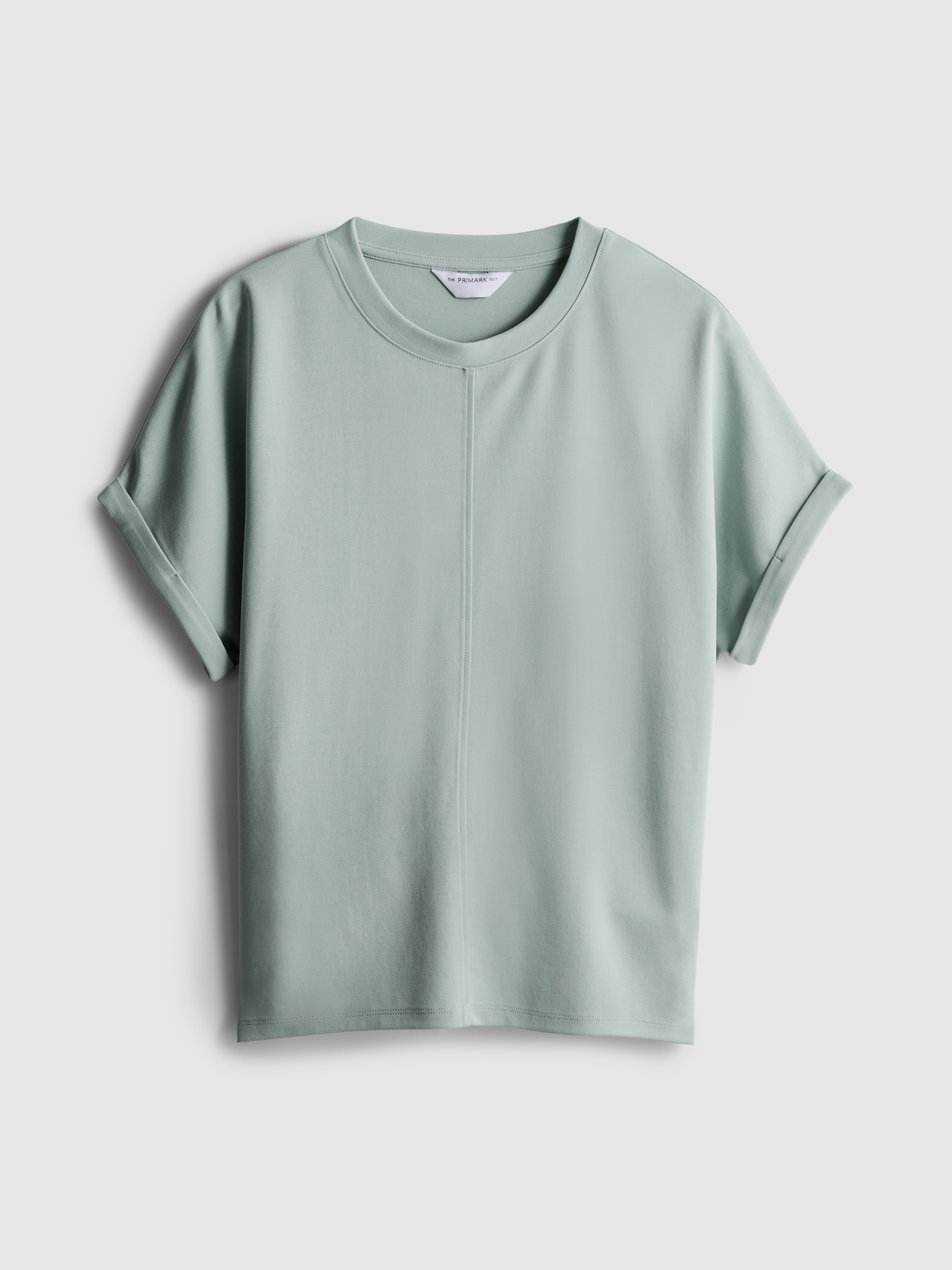 „The Edit“ T-Shirt mit Ziernaht Blaugrün