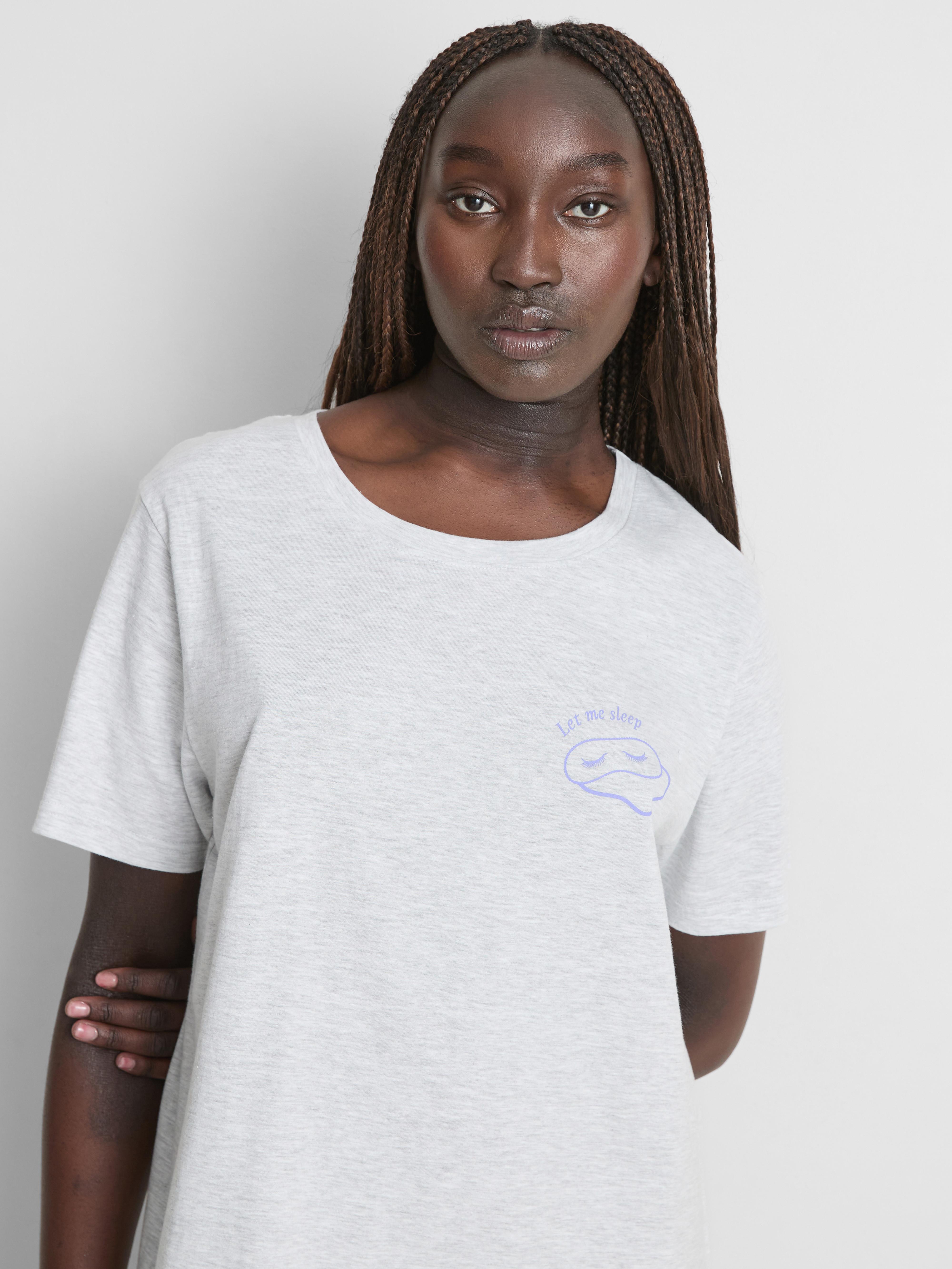 T-shirt dormir mistura algodão