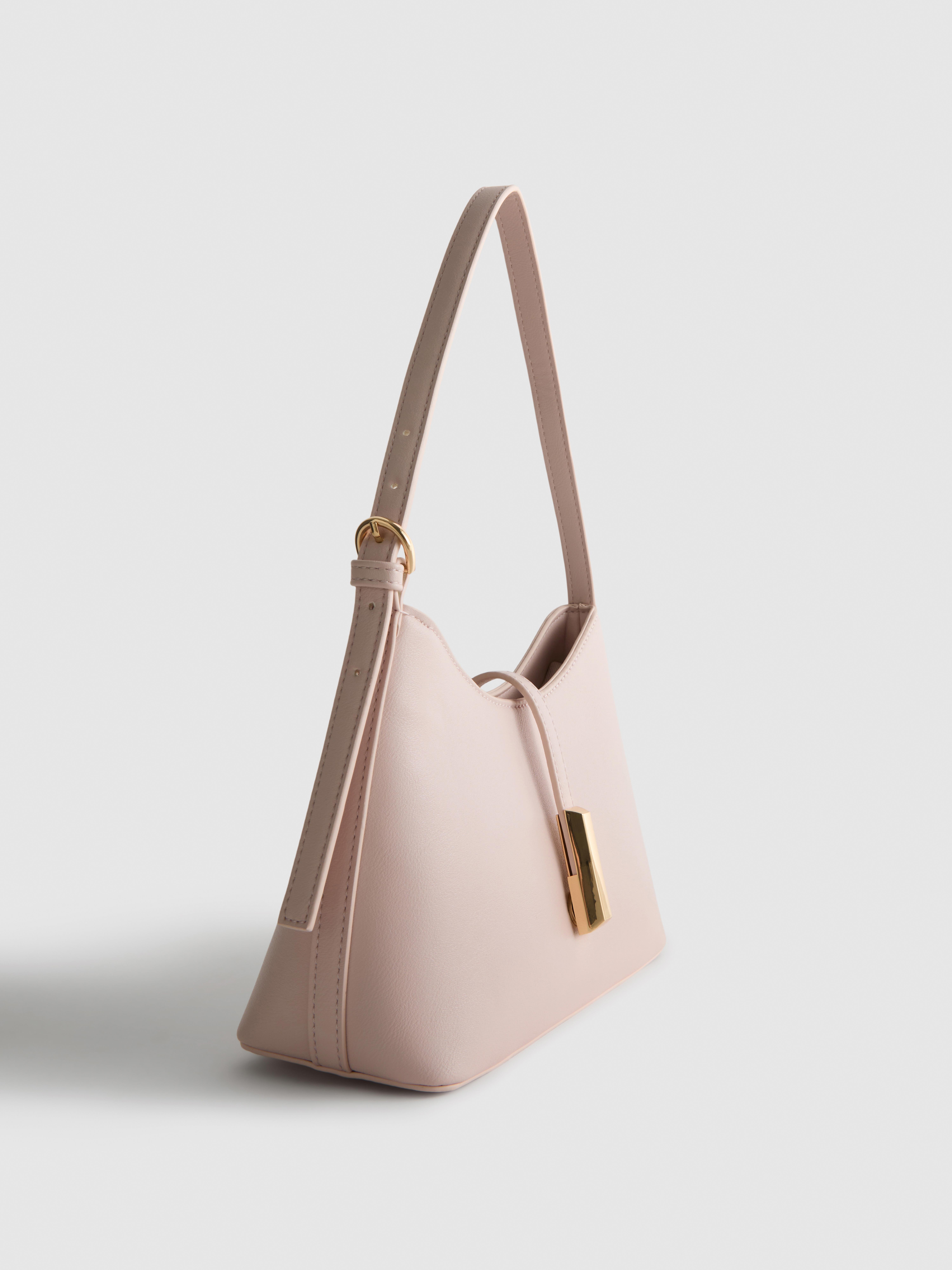 Schoudertas met metalen lipje