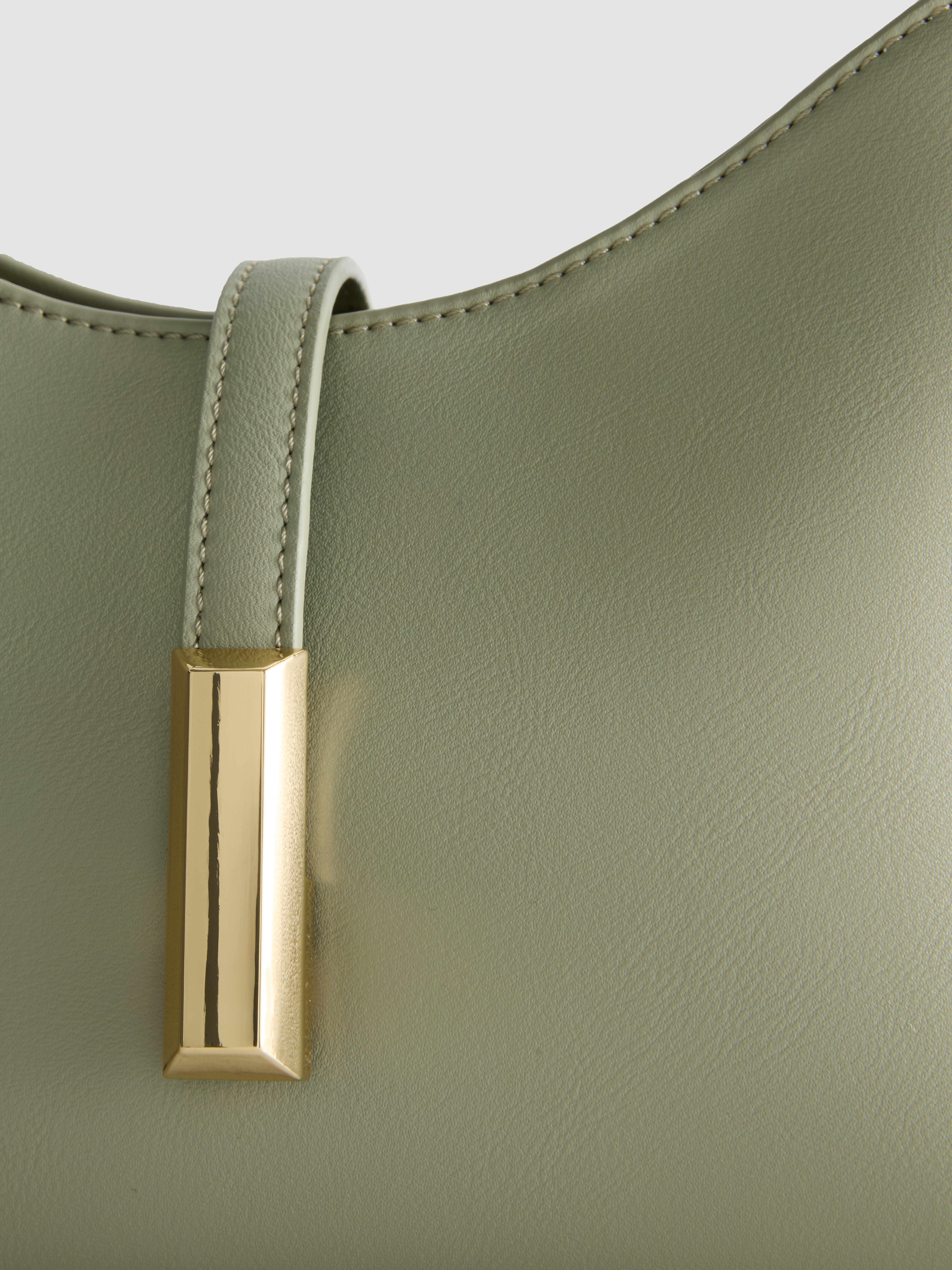 Metal Tab Shoulder Bag