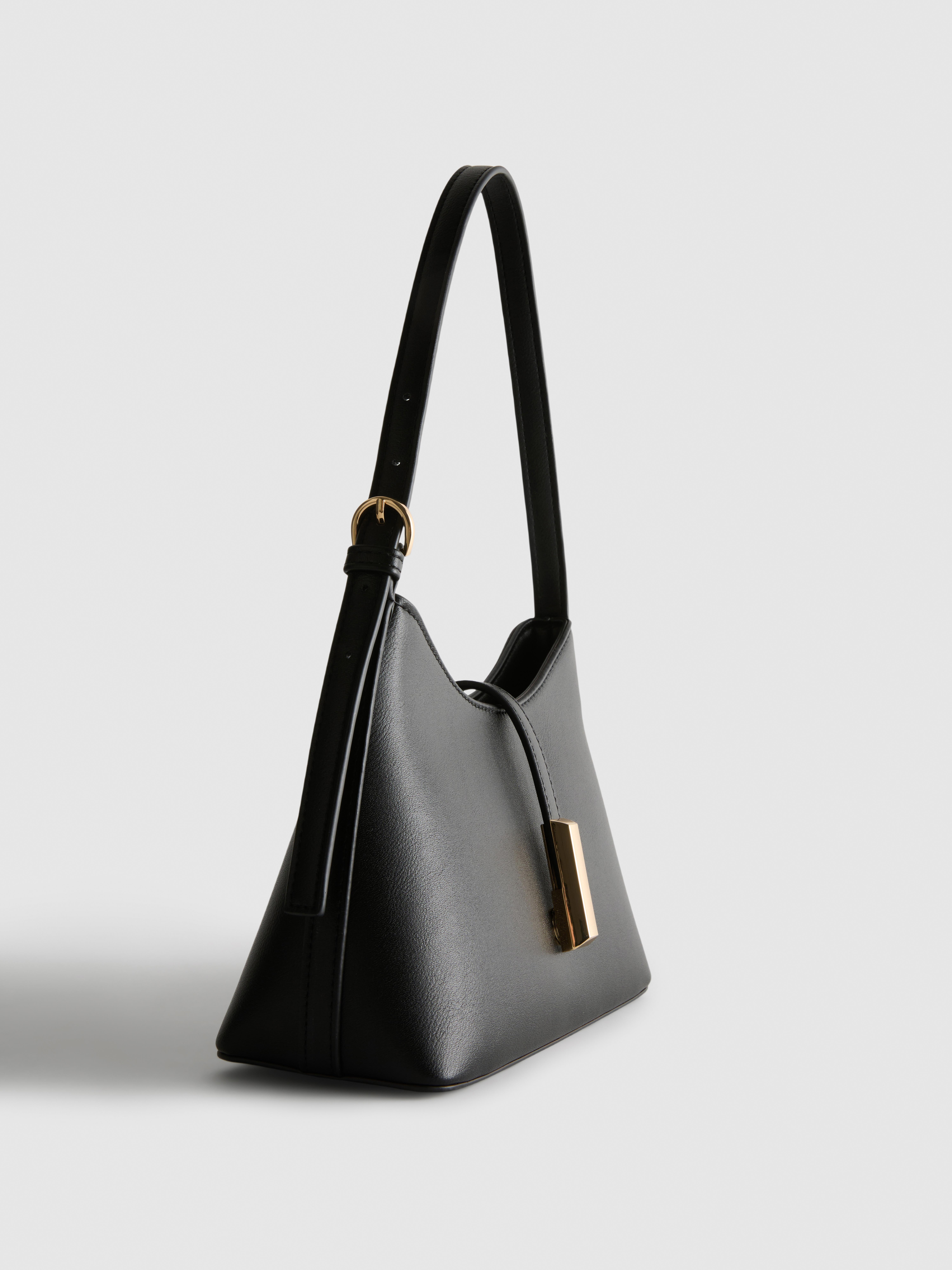 Metal Tab Shoulder Bag