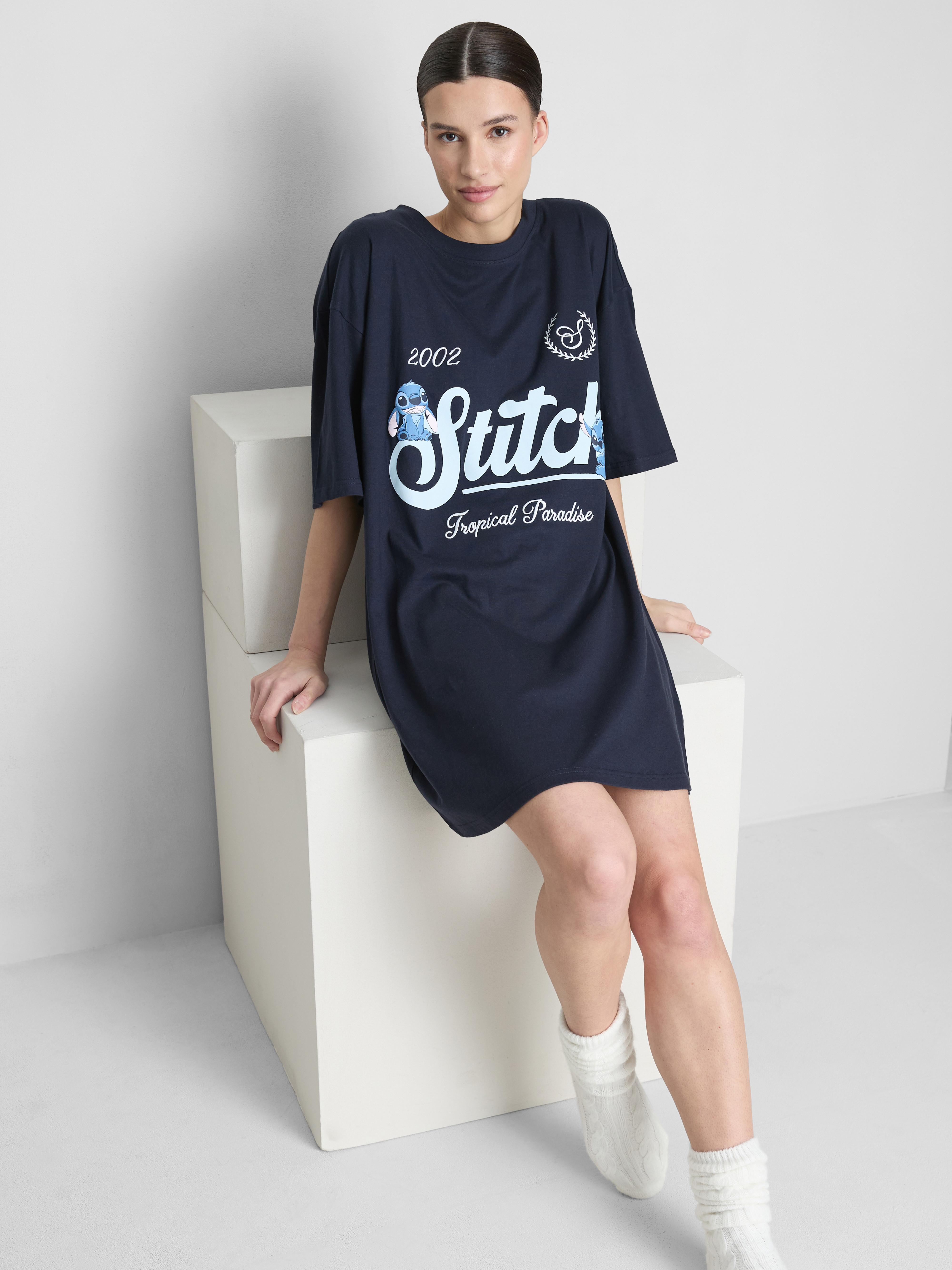 Chemise de nuit oversize en coton Disney Stitch