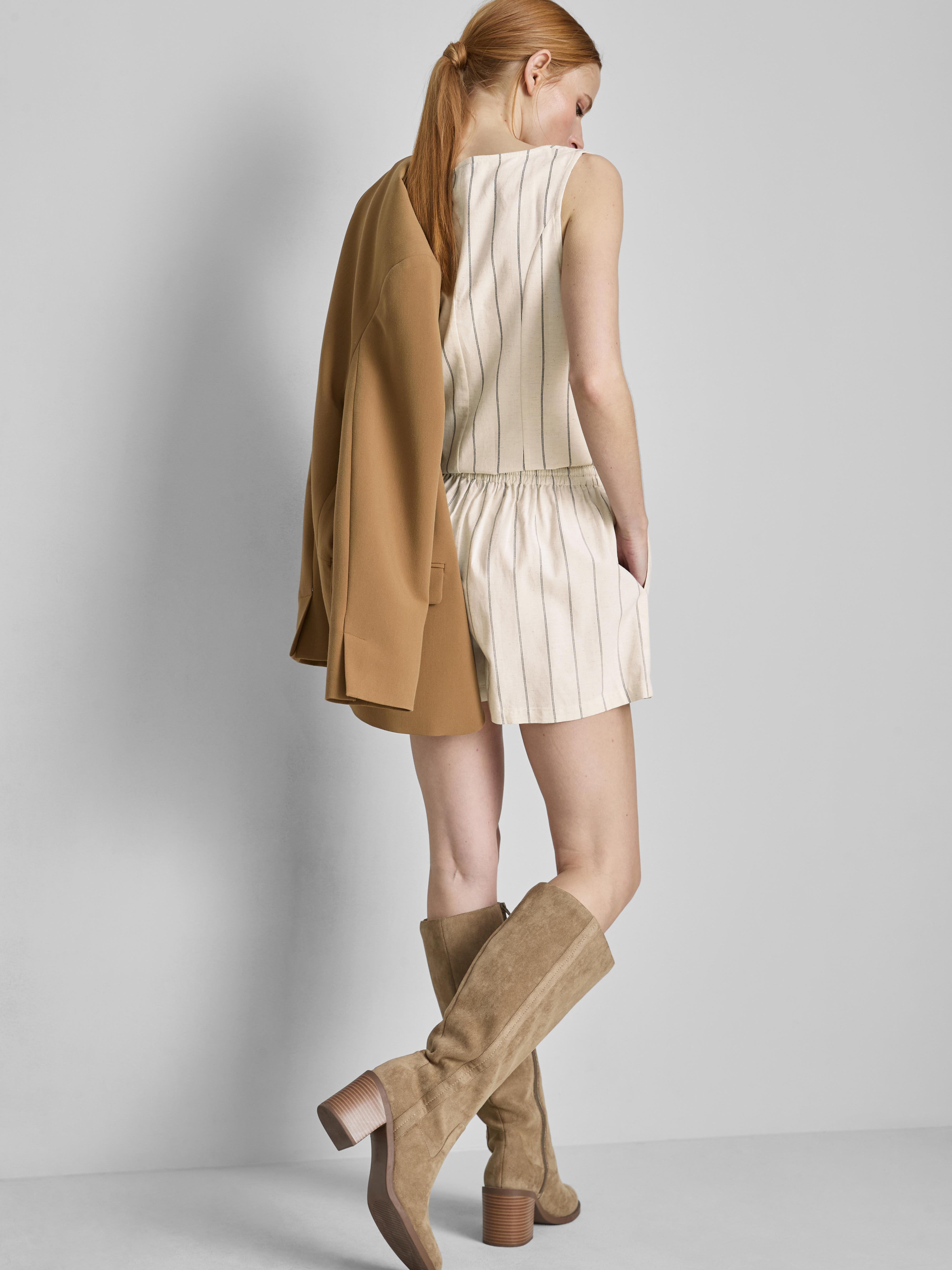 Short en mélange de coton à rayures