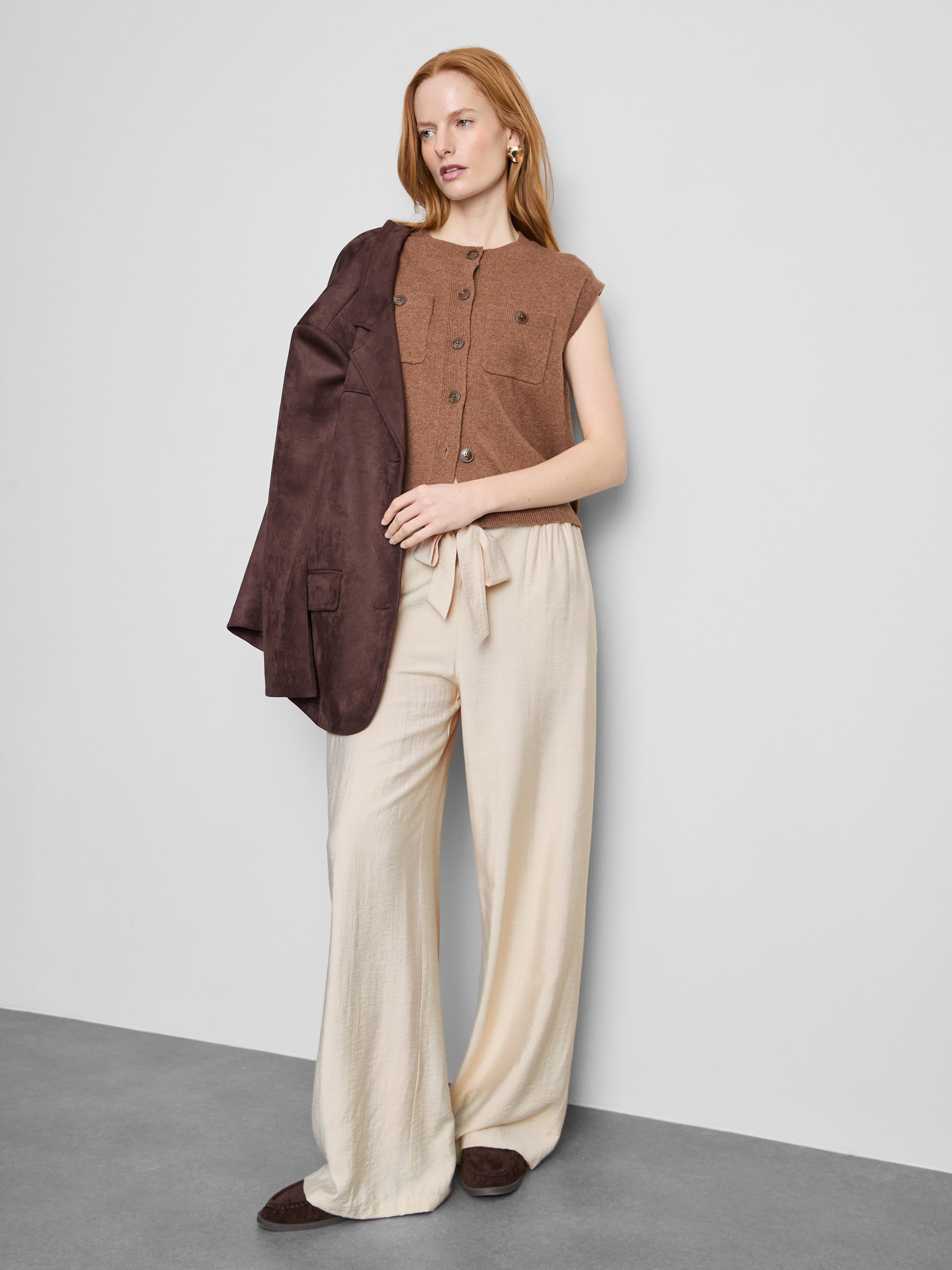 Bow Detail Palazzo Trousers