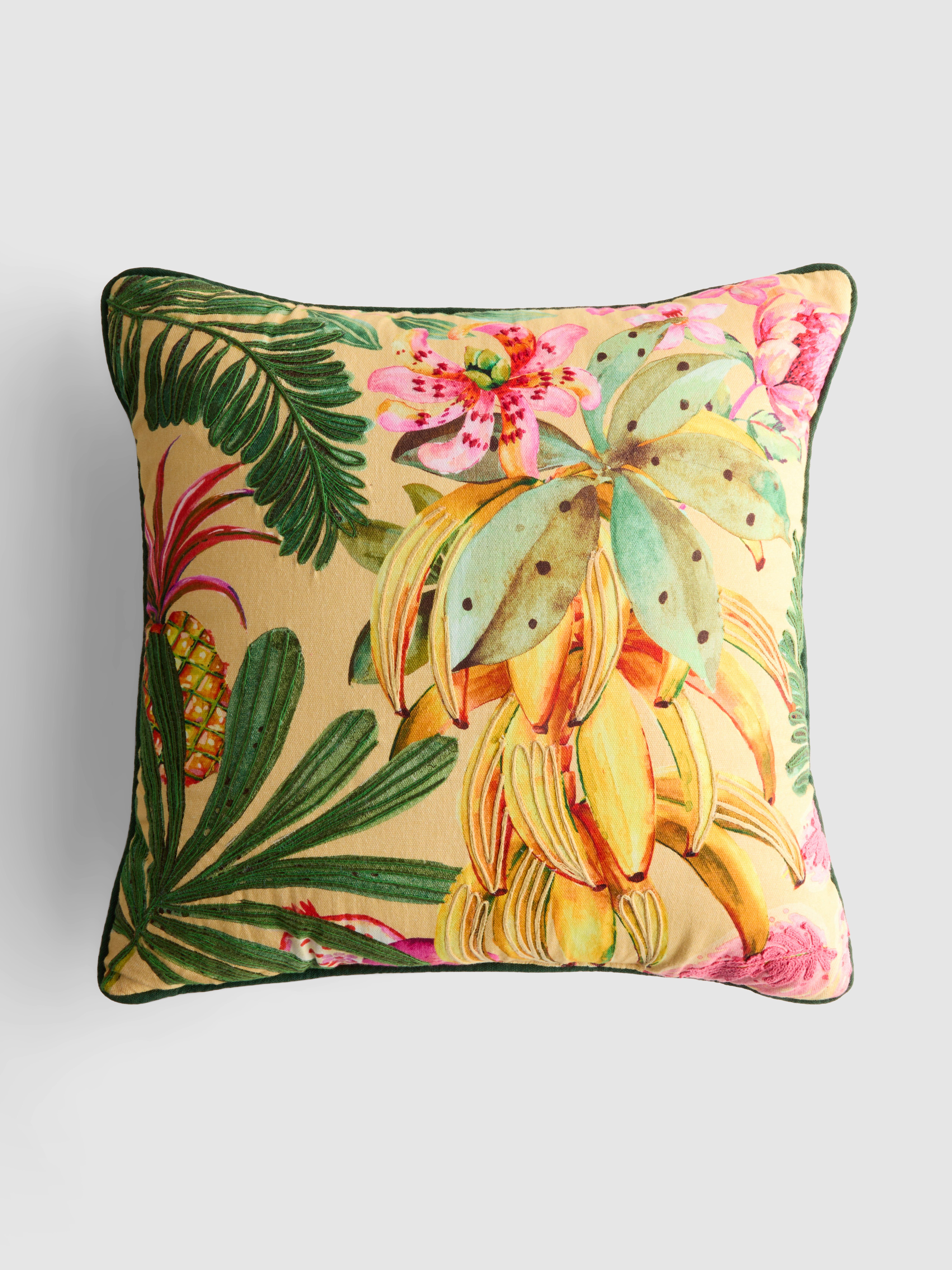 Tropical Foliage Square Cushion