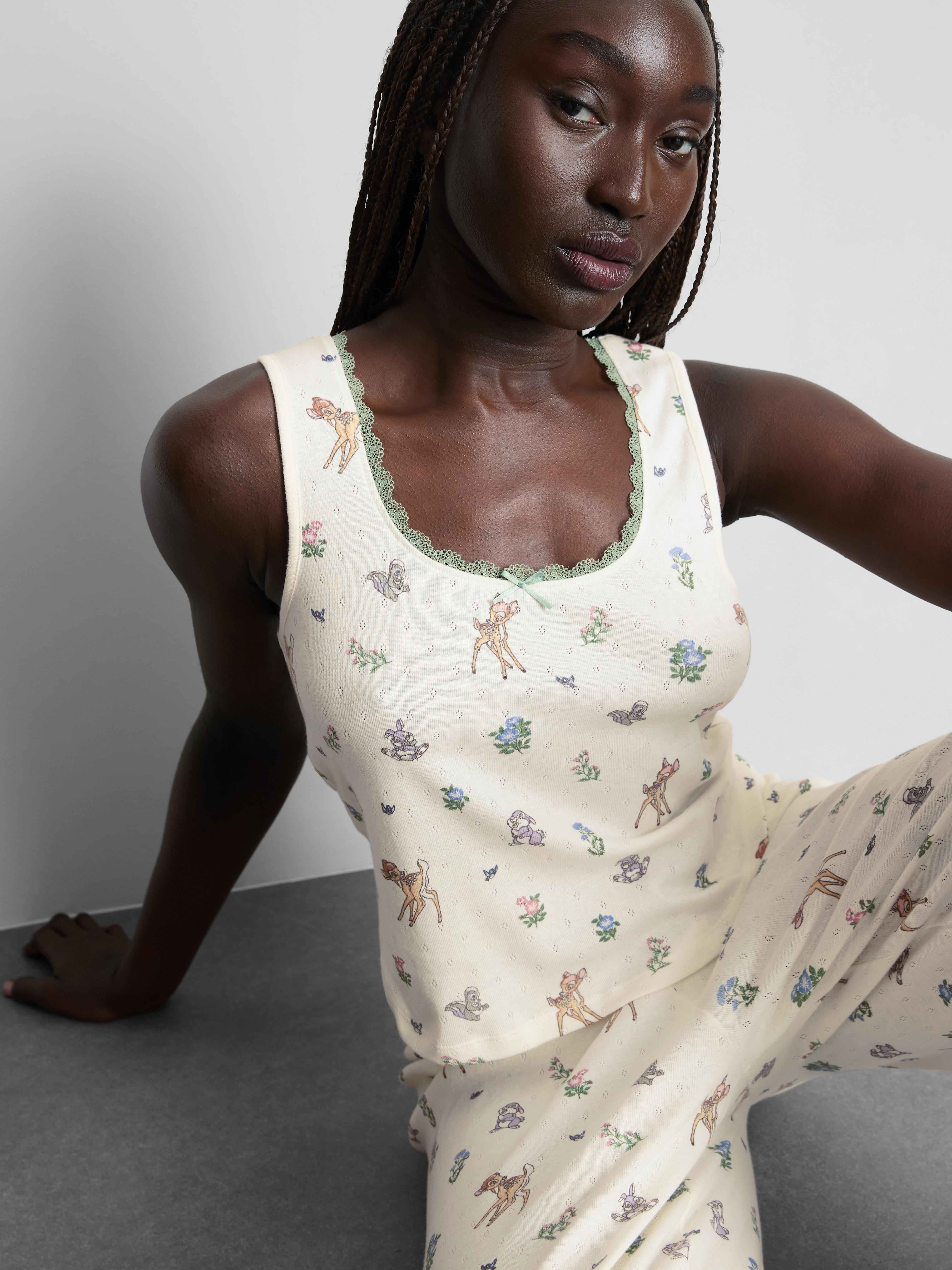 Pigiama con canotta in cotone a tema Bambi Disney