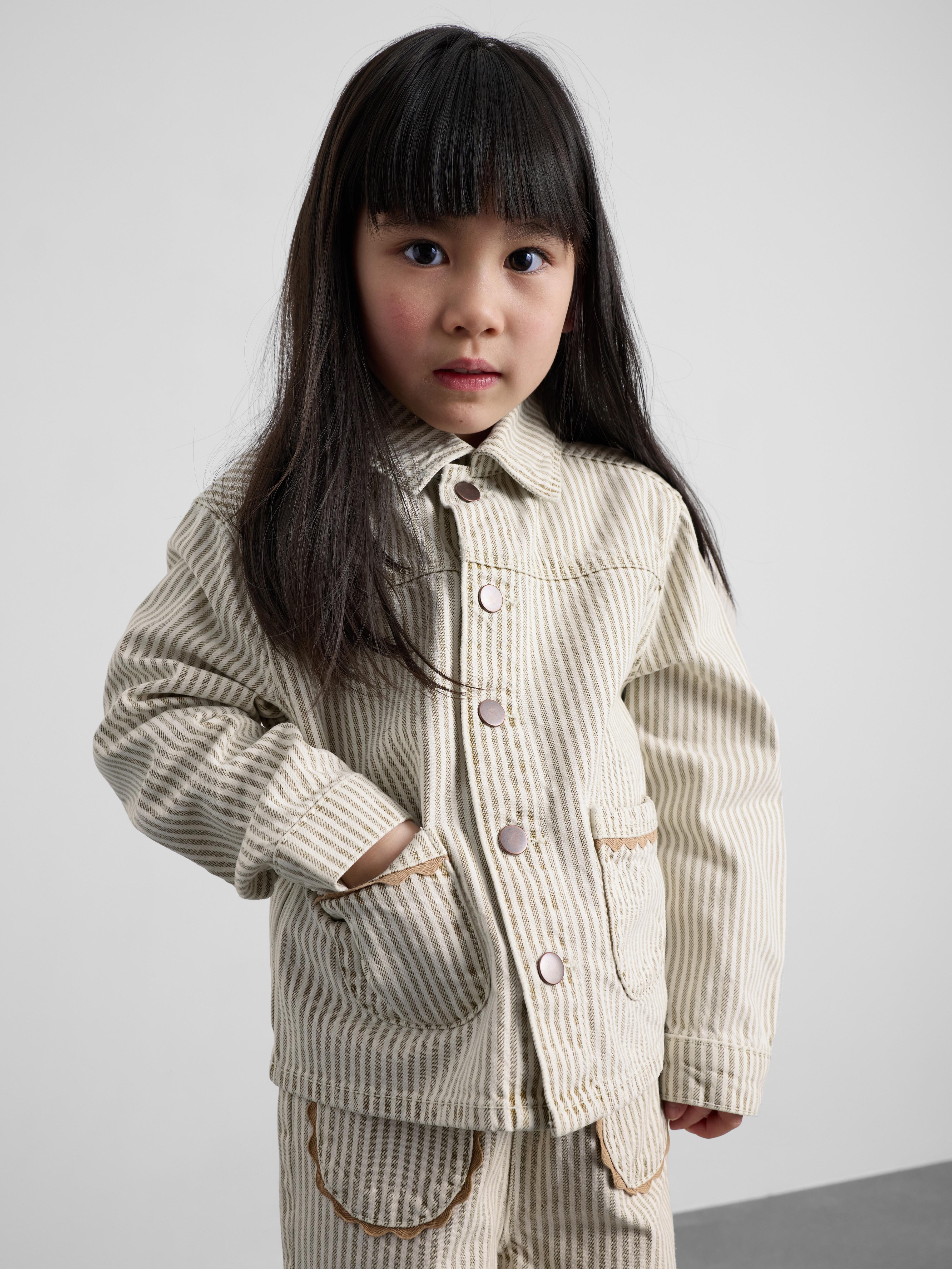 1.5-12yrs | The Edit Cotton Pinstripe Denim Shacket