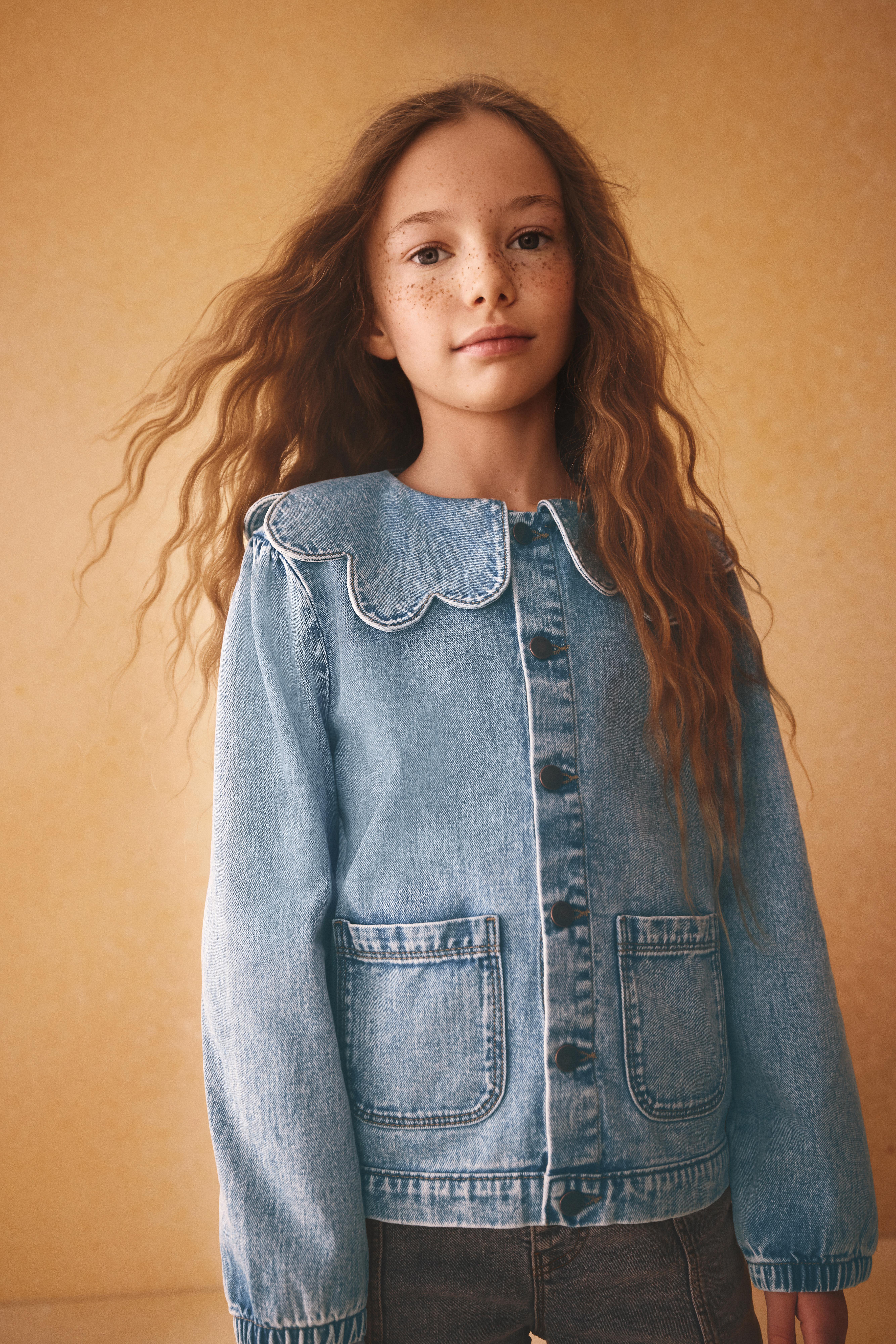 1.5-12yrs | The Edit Cotton Scallop Collared Denim Jacket